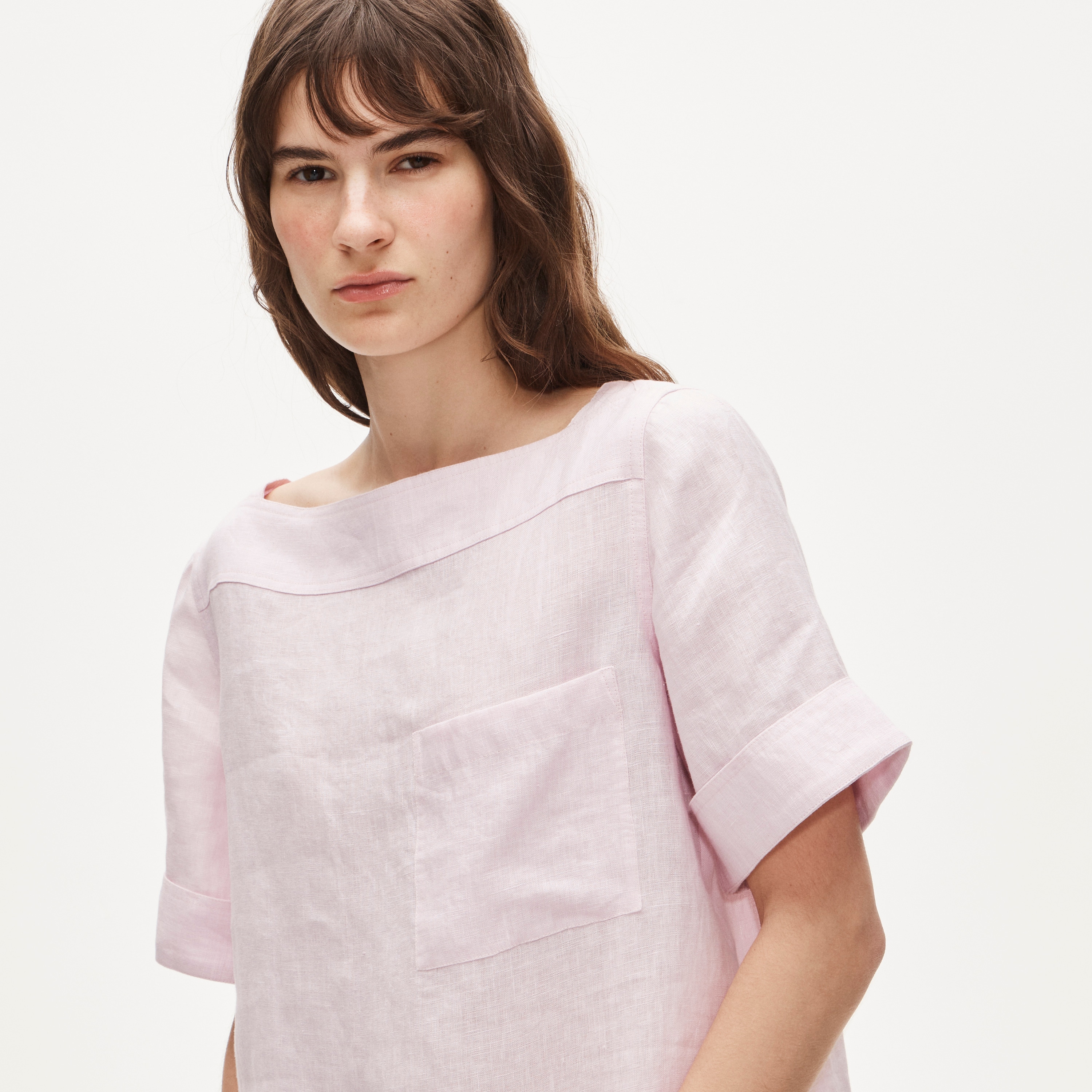 Boatneck tee in linen