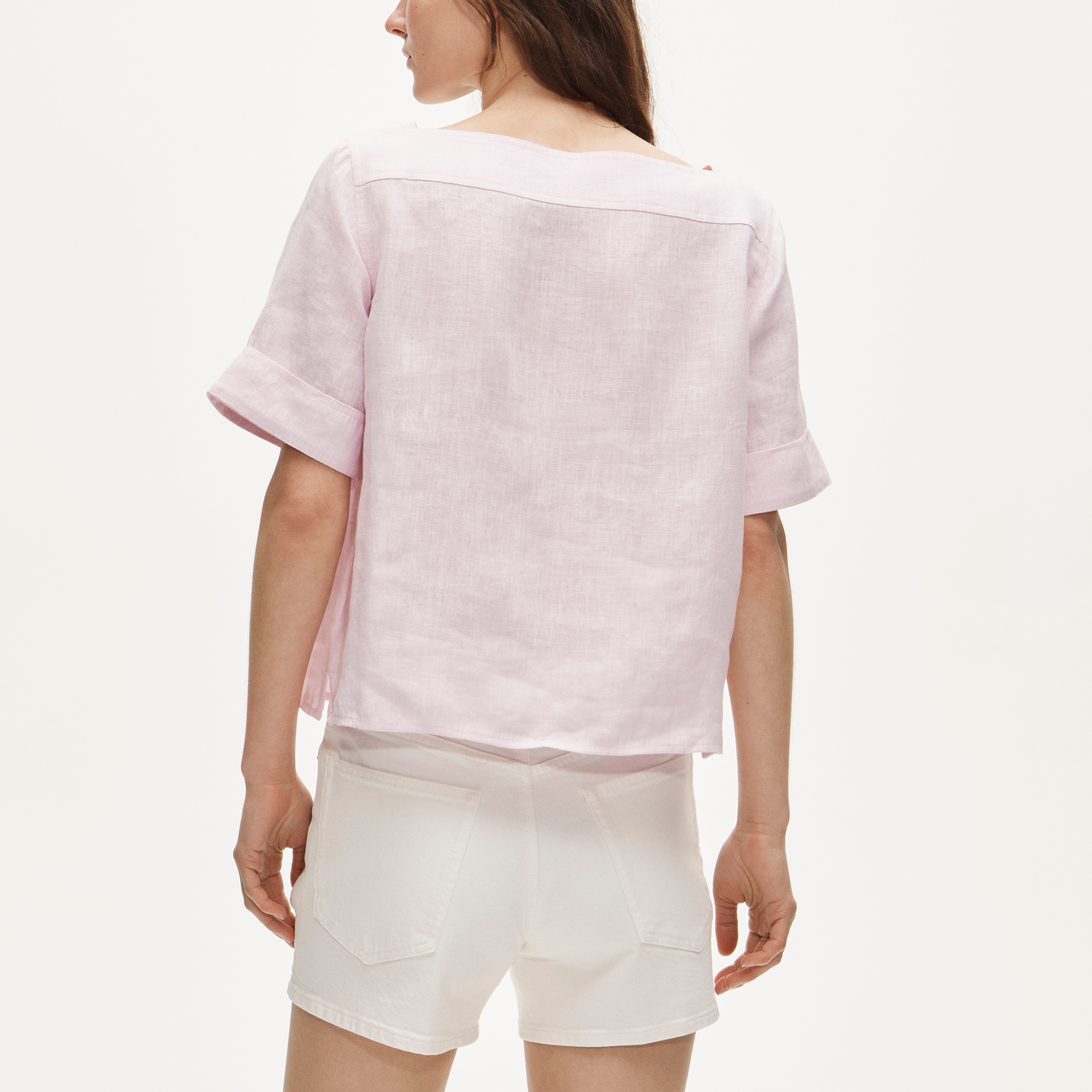 Boatneck tee in linen