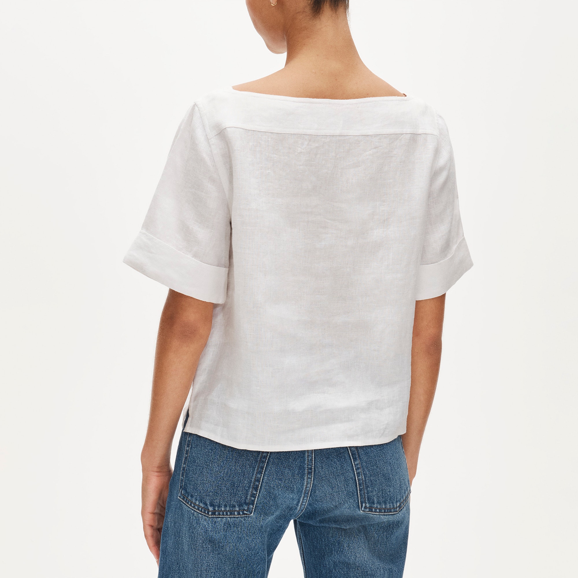 Boatneck Tee In Linen For Women | J.Crew
