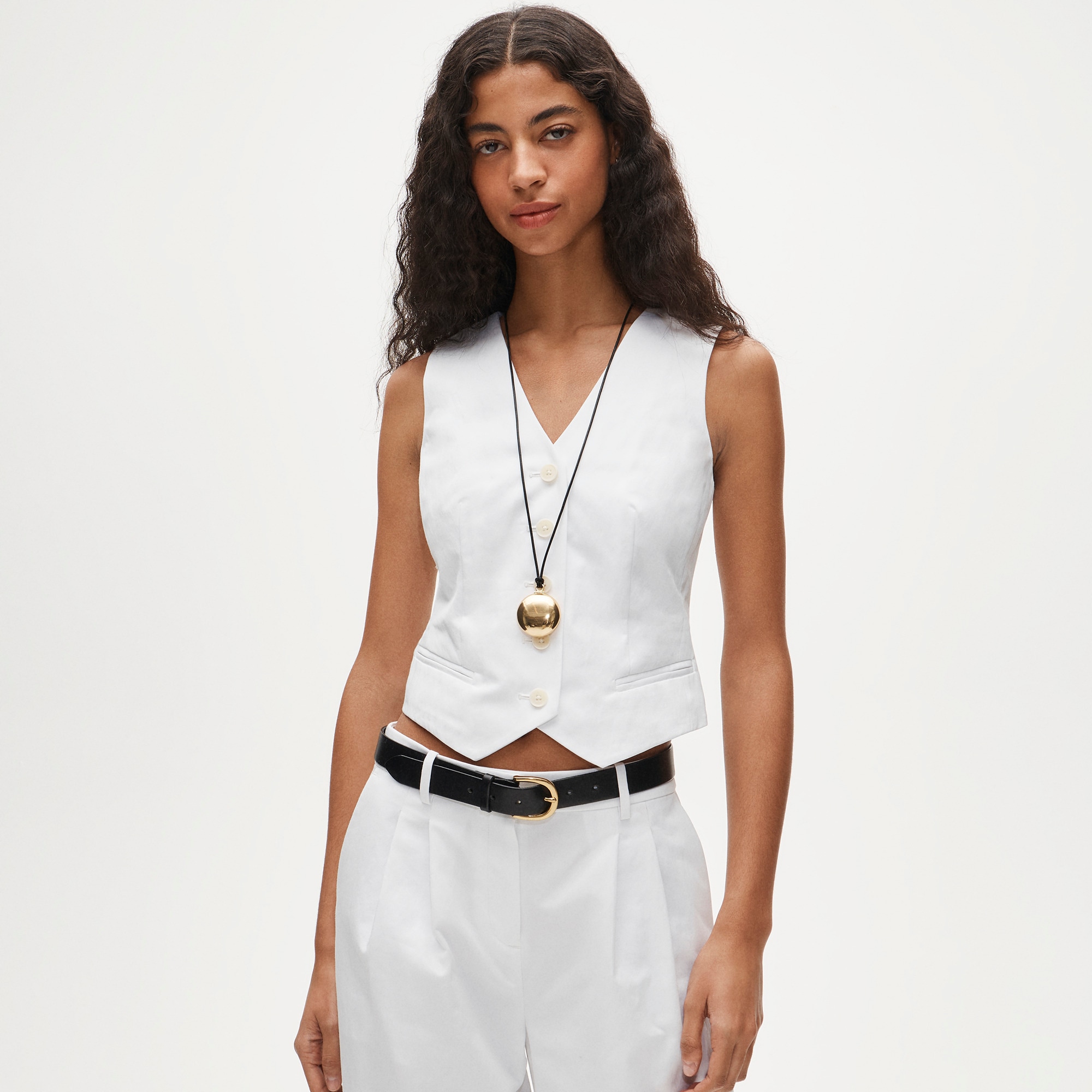 Shrunken V-neck vest top - image 2