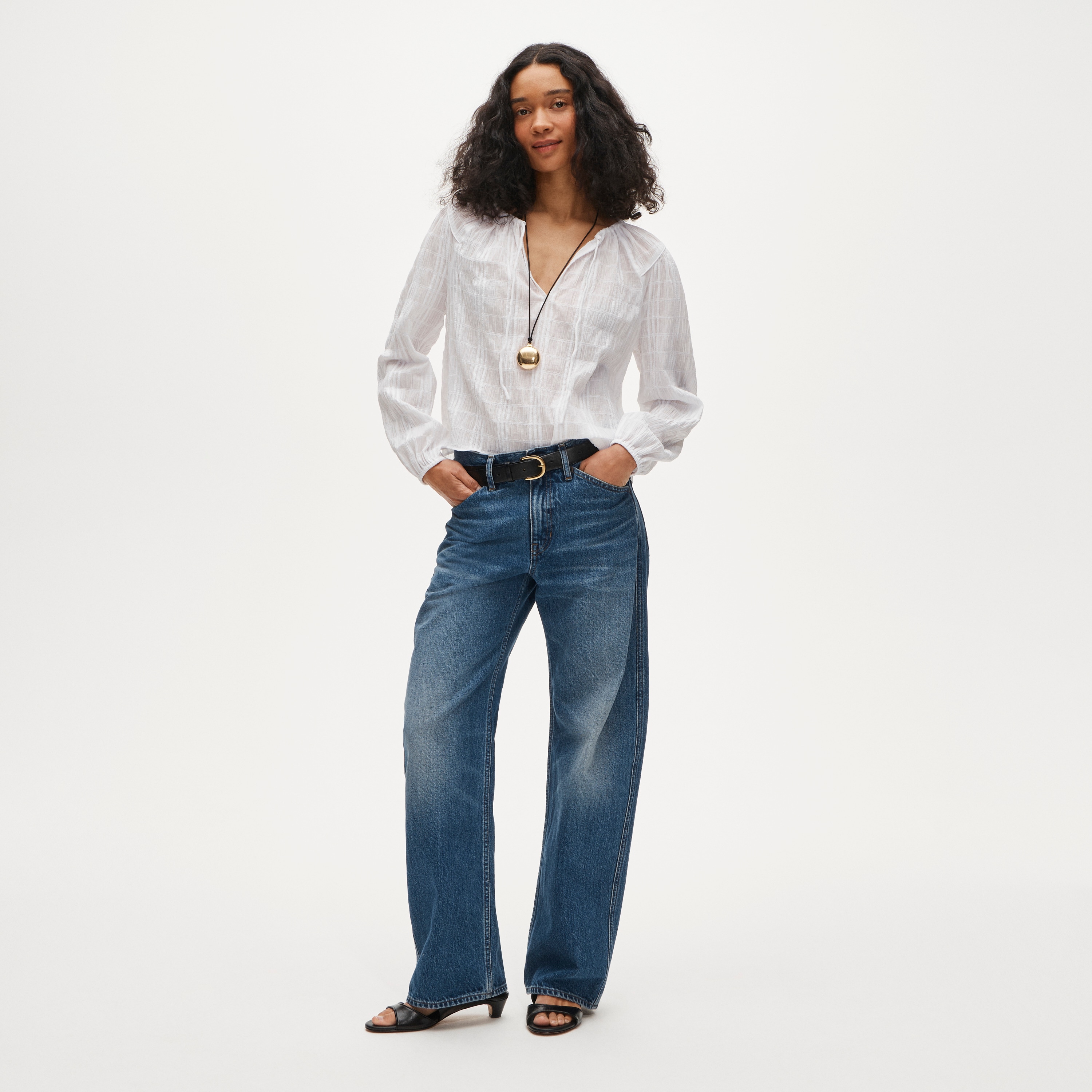 Tie-front Popover Top In Seersucker For Women | J.Crew