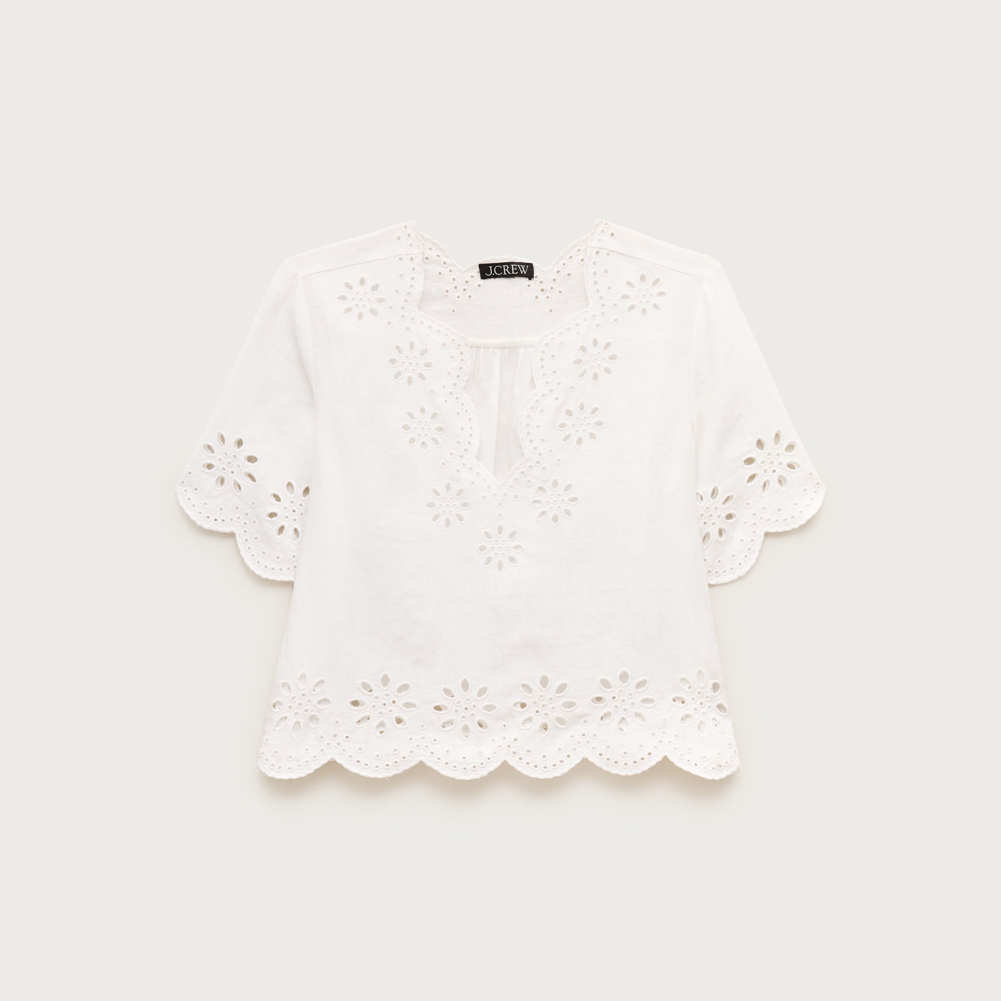Embroidered eyelet top in linen from J.Crew - $124.50