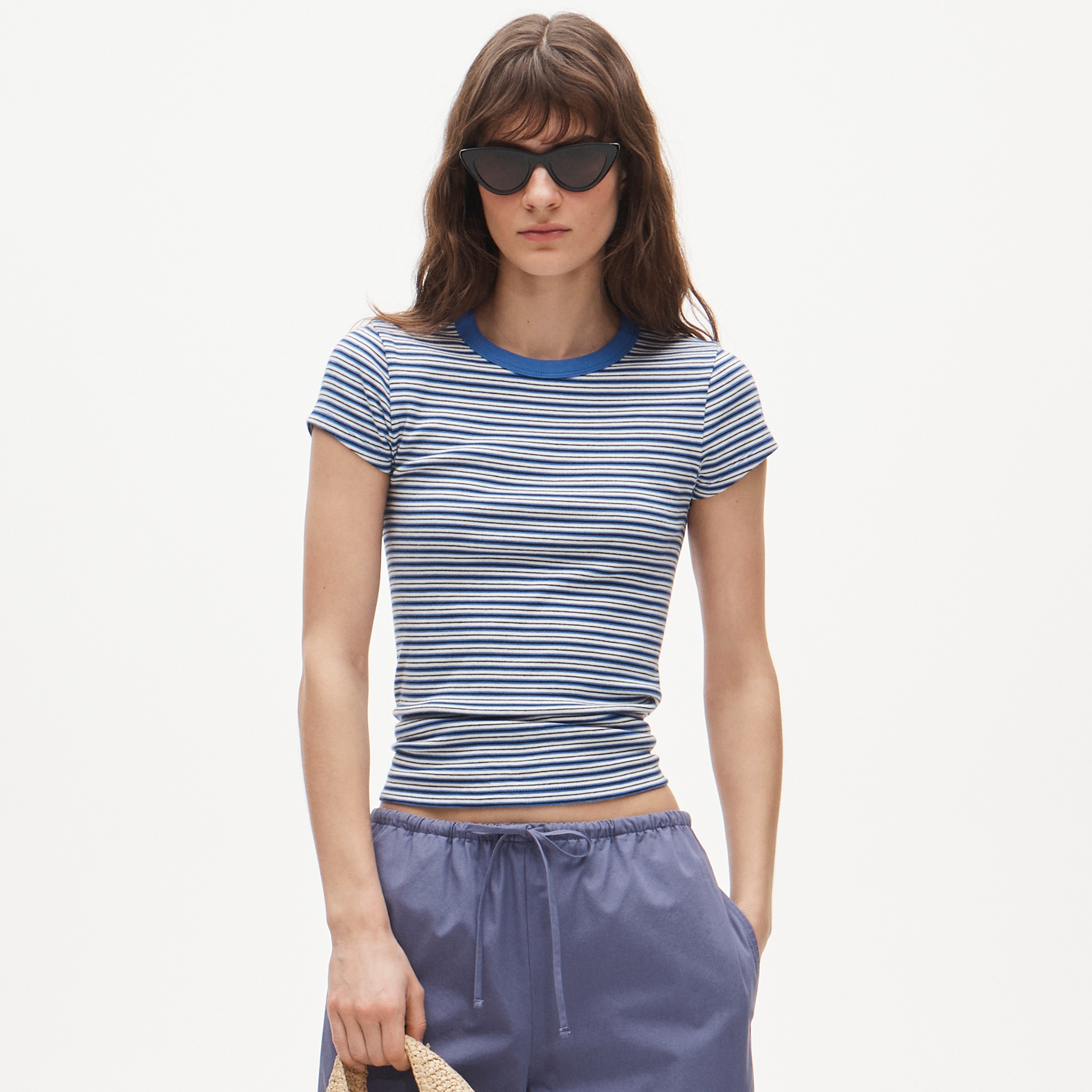 Perfect-fit crewneck T-shirt in stripe