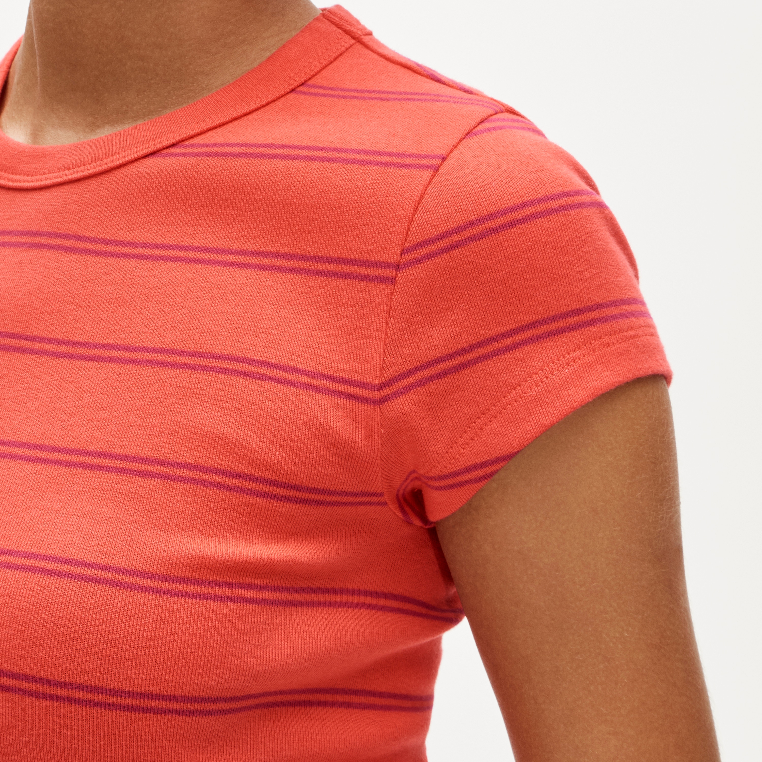 Perfect-fit crewneck T-shirt in stripe - image 5