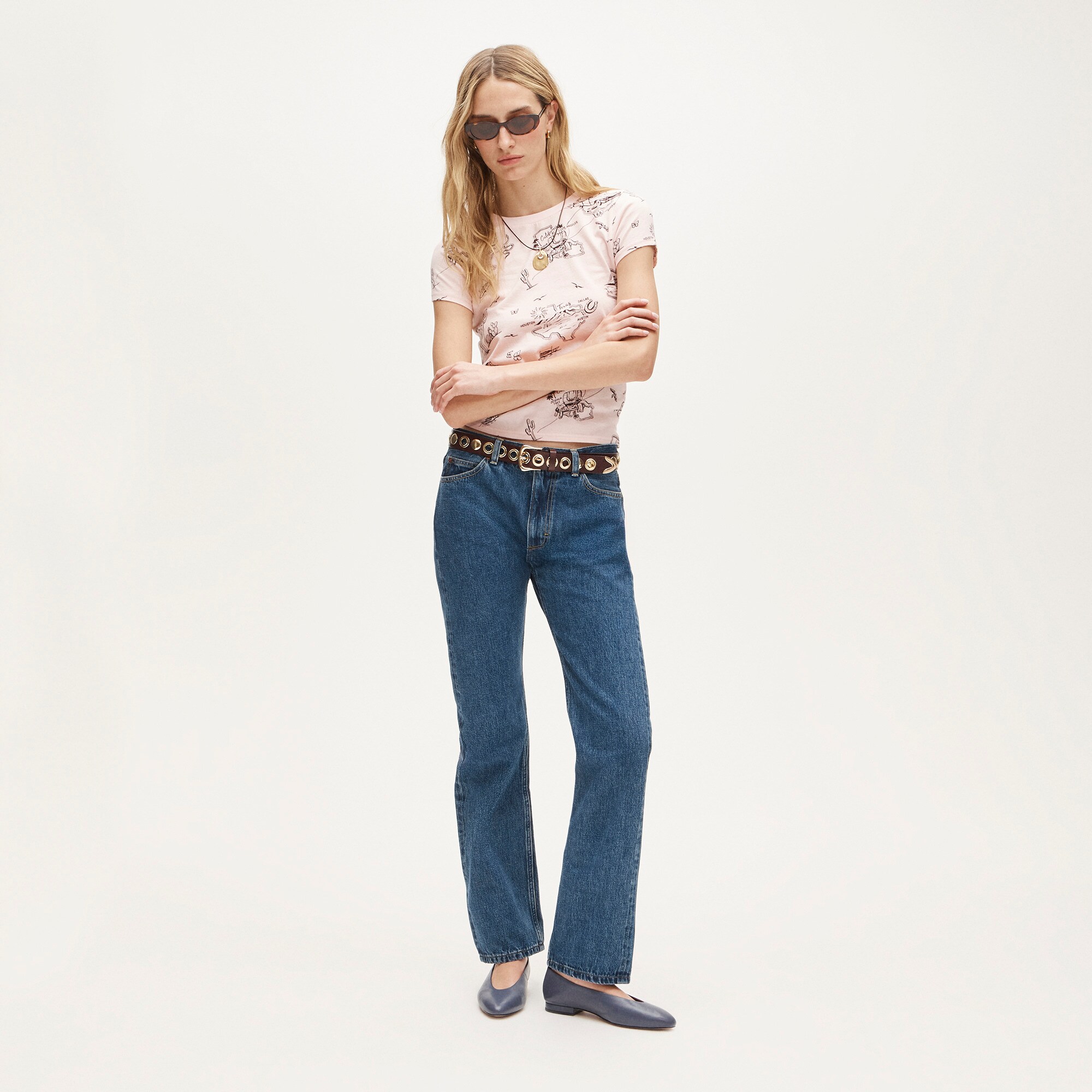 Road trip slim-fit graphic T-shirt in broken-in jersey