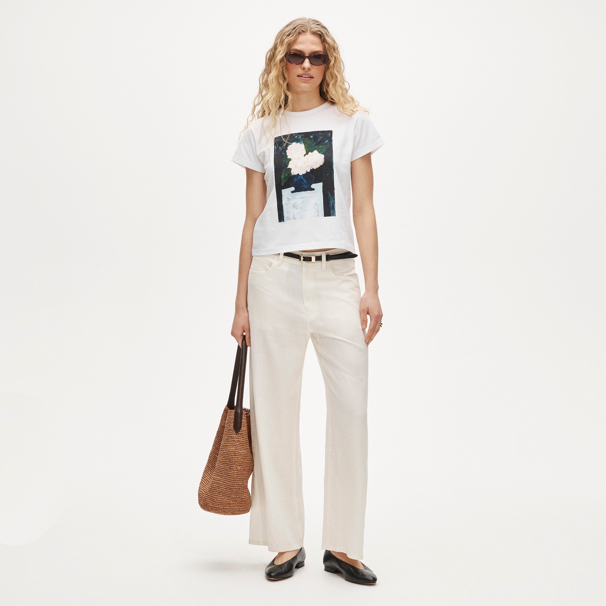 Boyfriend Jersey Classic-fit Hand Painted Graphic T-shirt For