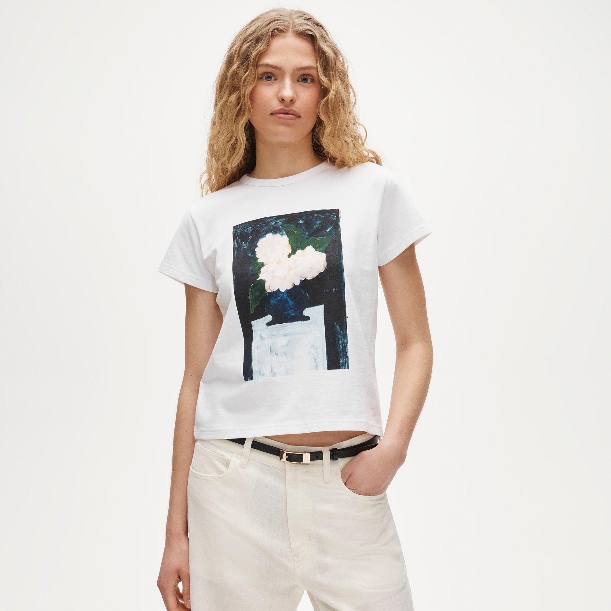 Boyfriend jersey classic-fit hand painted graphic T-shirt