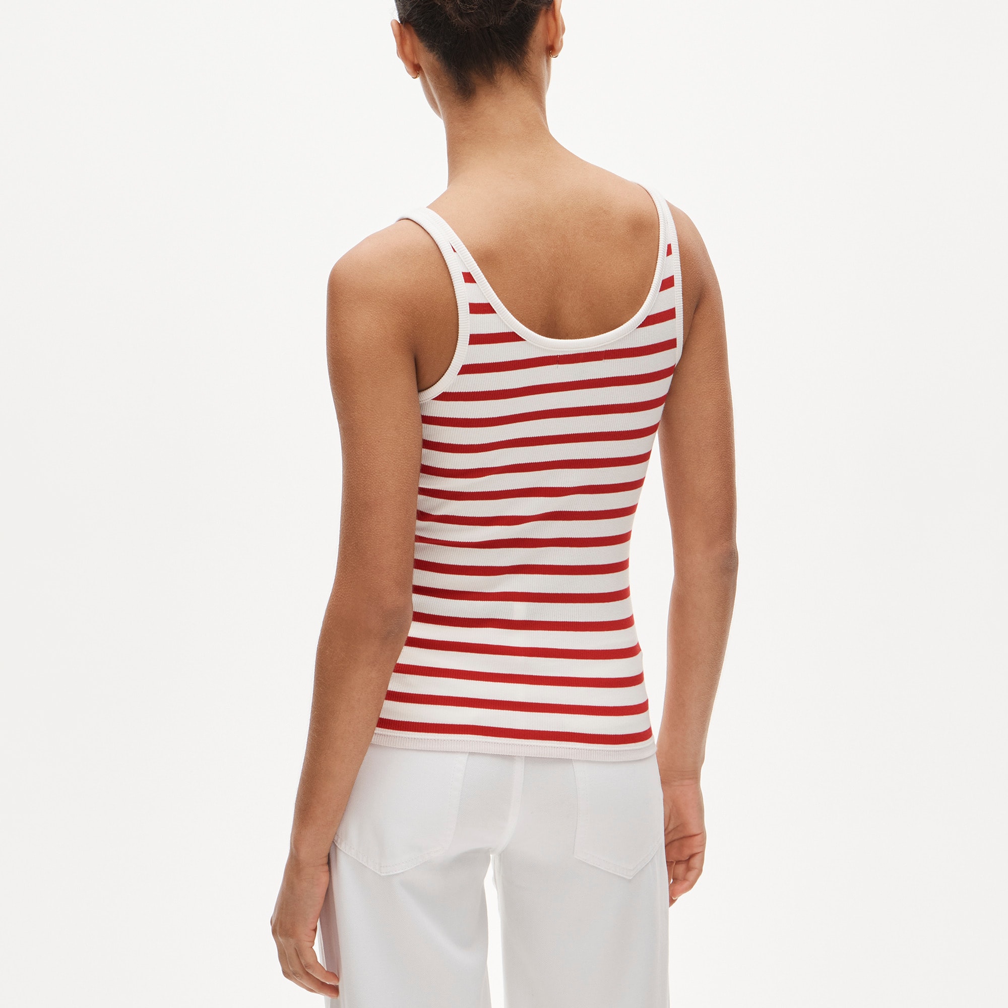 Perfect rib scoopneck tank top in stripe