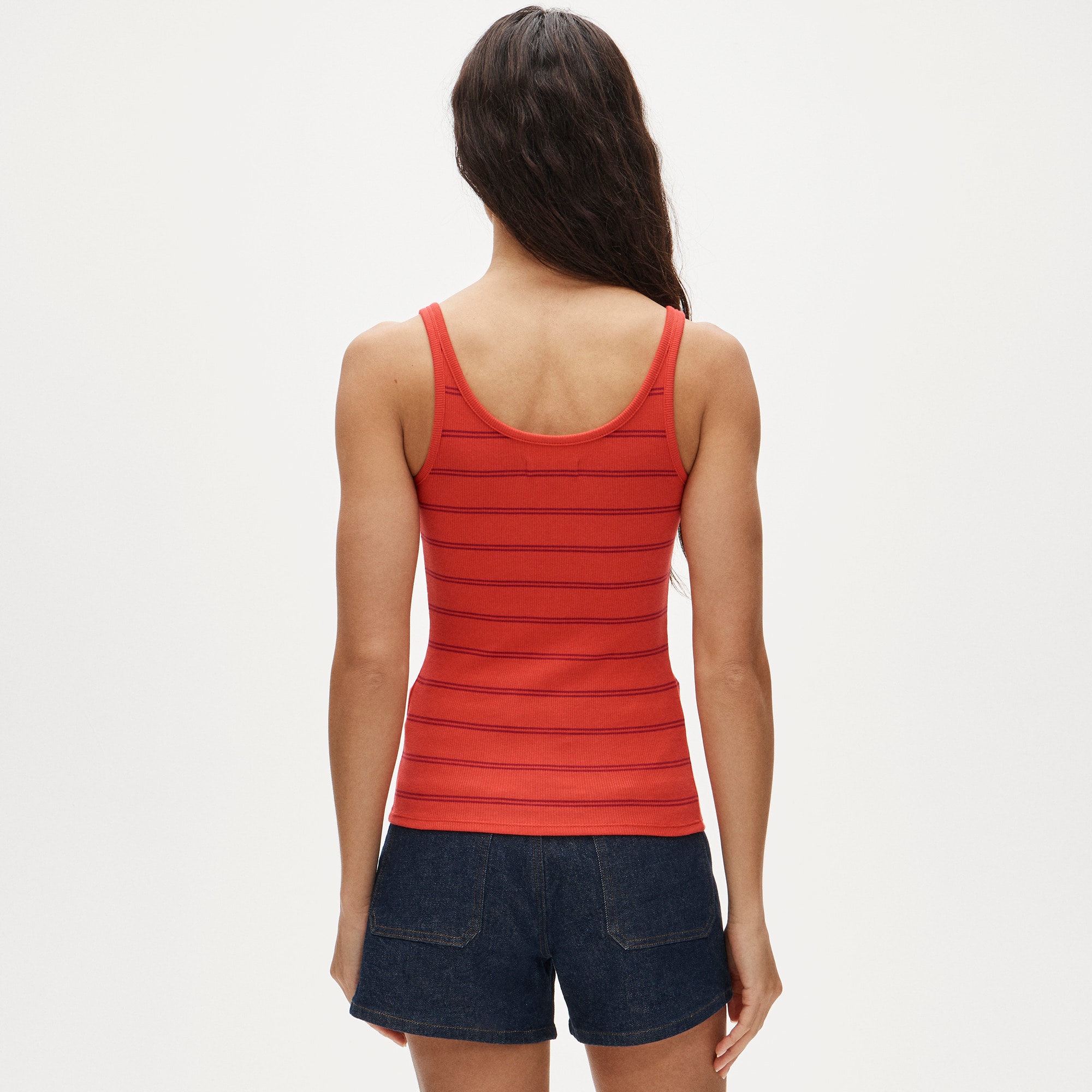 Perfect rib scoopneck tank top in stripe