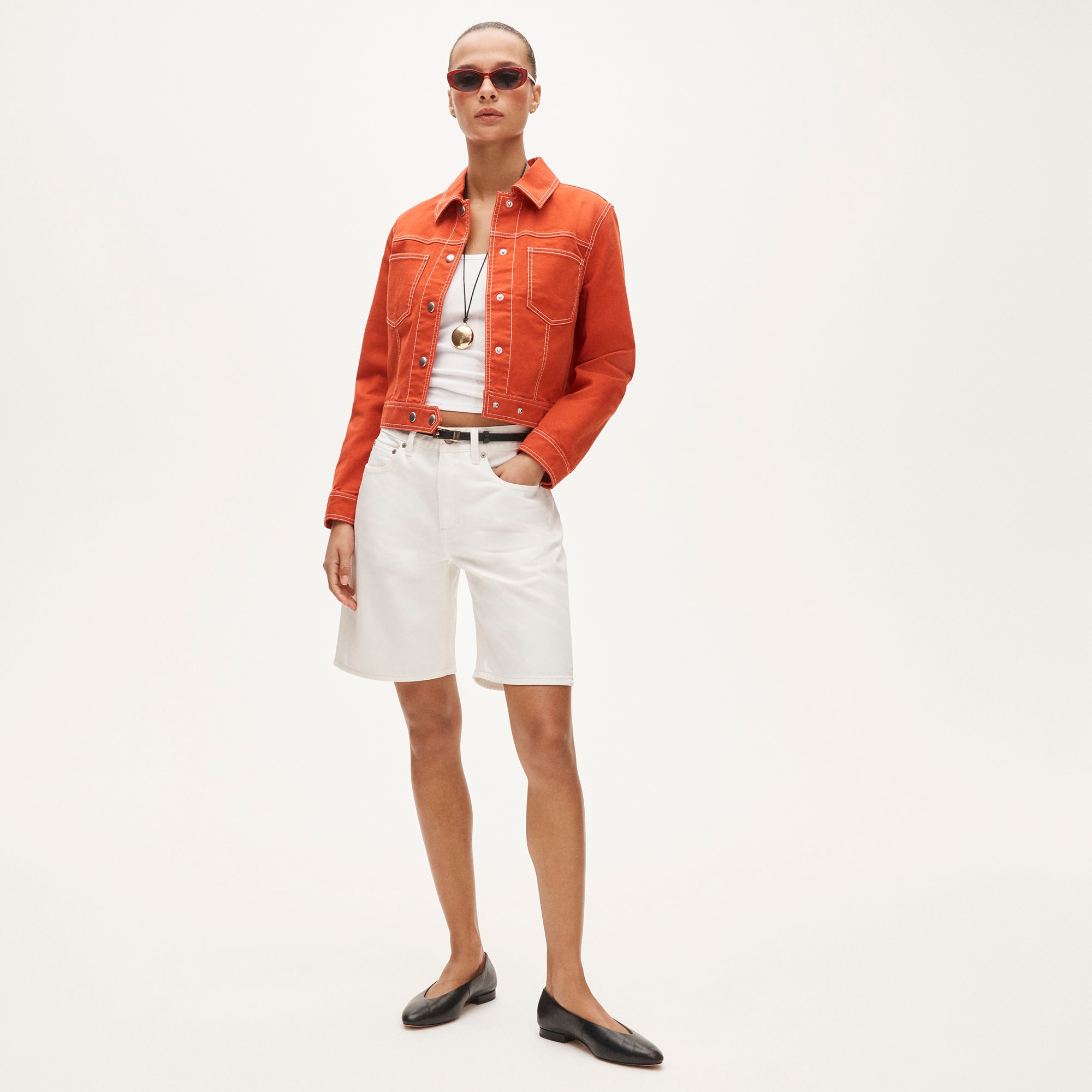 womens Denim bermuda short