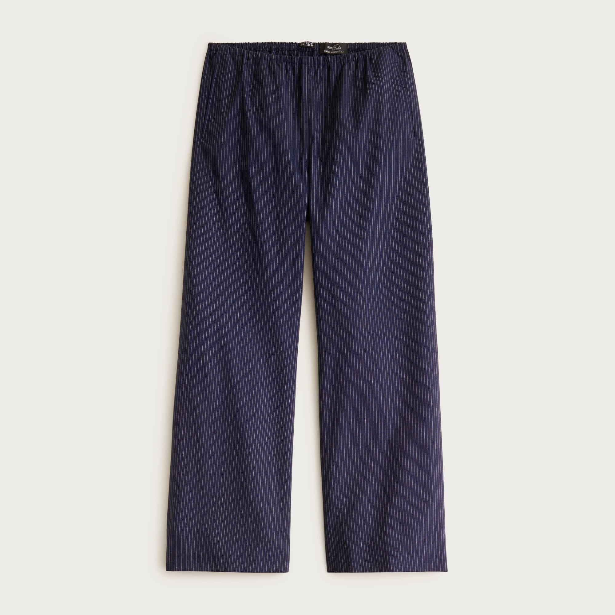 Cosmo pant in pinstriped Italian studio wool