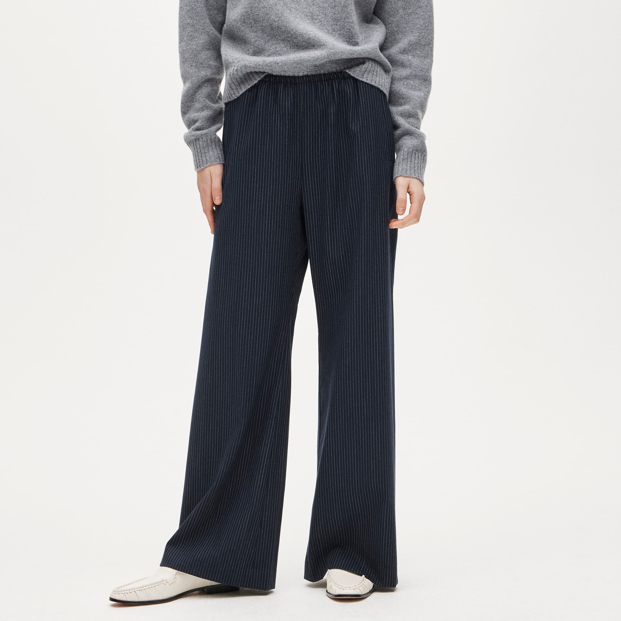 Cosmo pant in pinstriped Italian studio wool - image 3