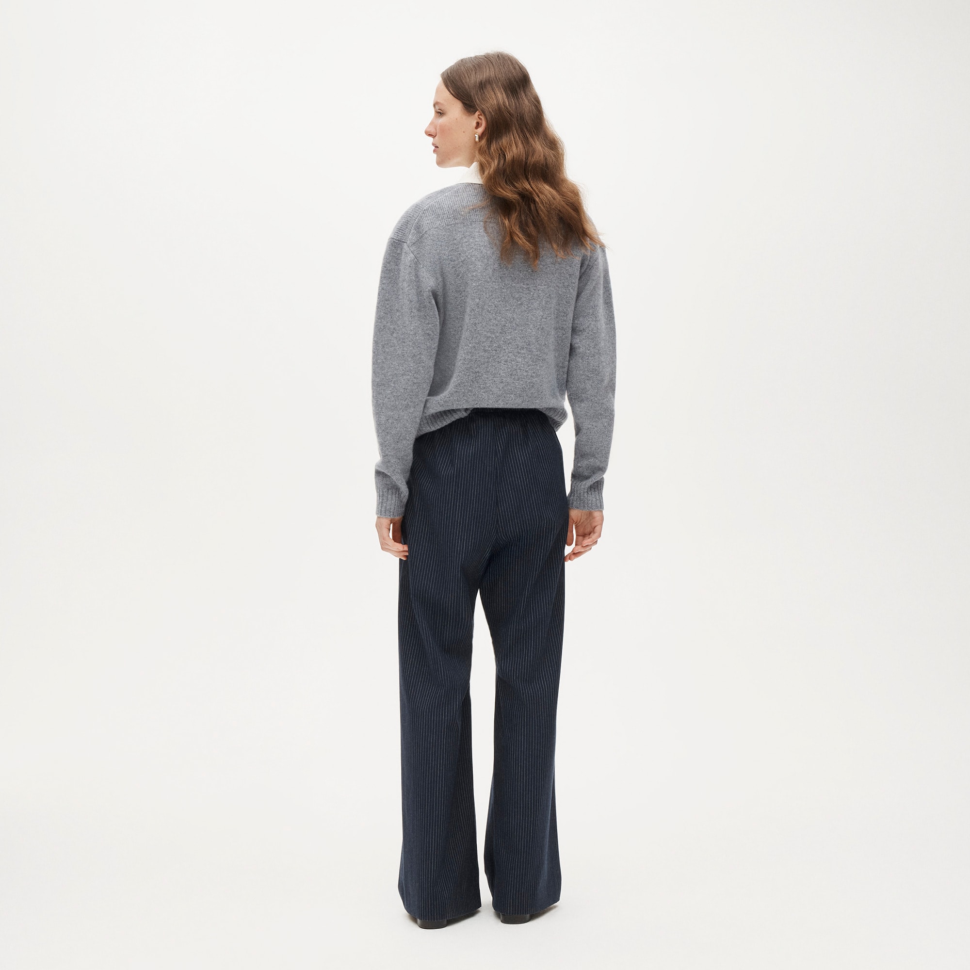 Cosmo pant in pinstriped Italian studio wool - image 5