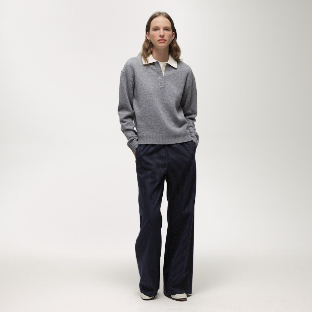 Cosmo Pant In Pinstriped Italian Studio Wool For Women | J.Crew