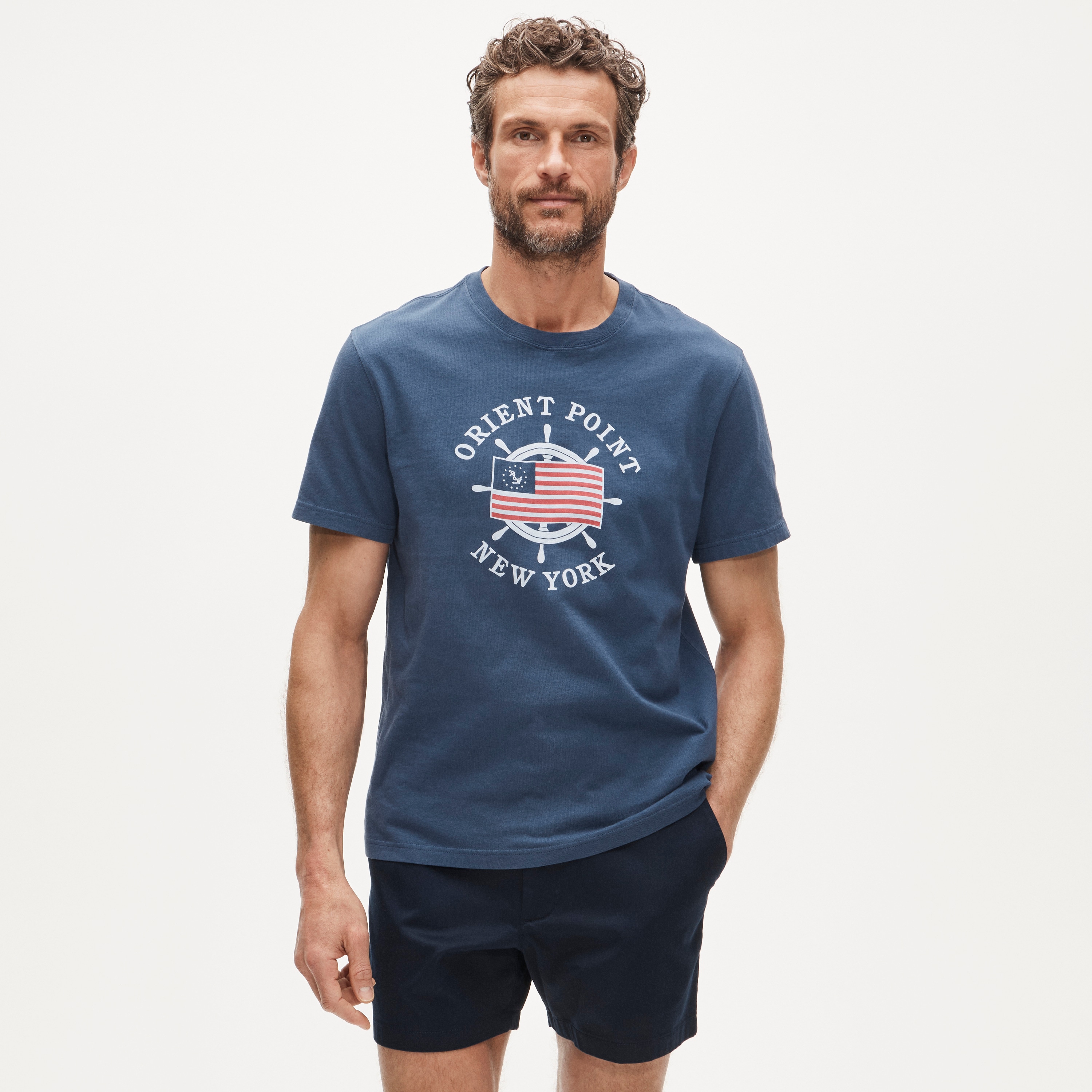 Vintage-wash Cotton Graphic T-shirt For Men | J.Crew