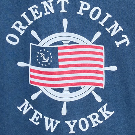 Vintage-wash cotton graphic T-shirt NAVY ORIENT POINT GRAPH