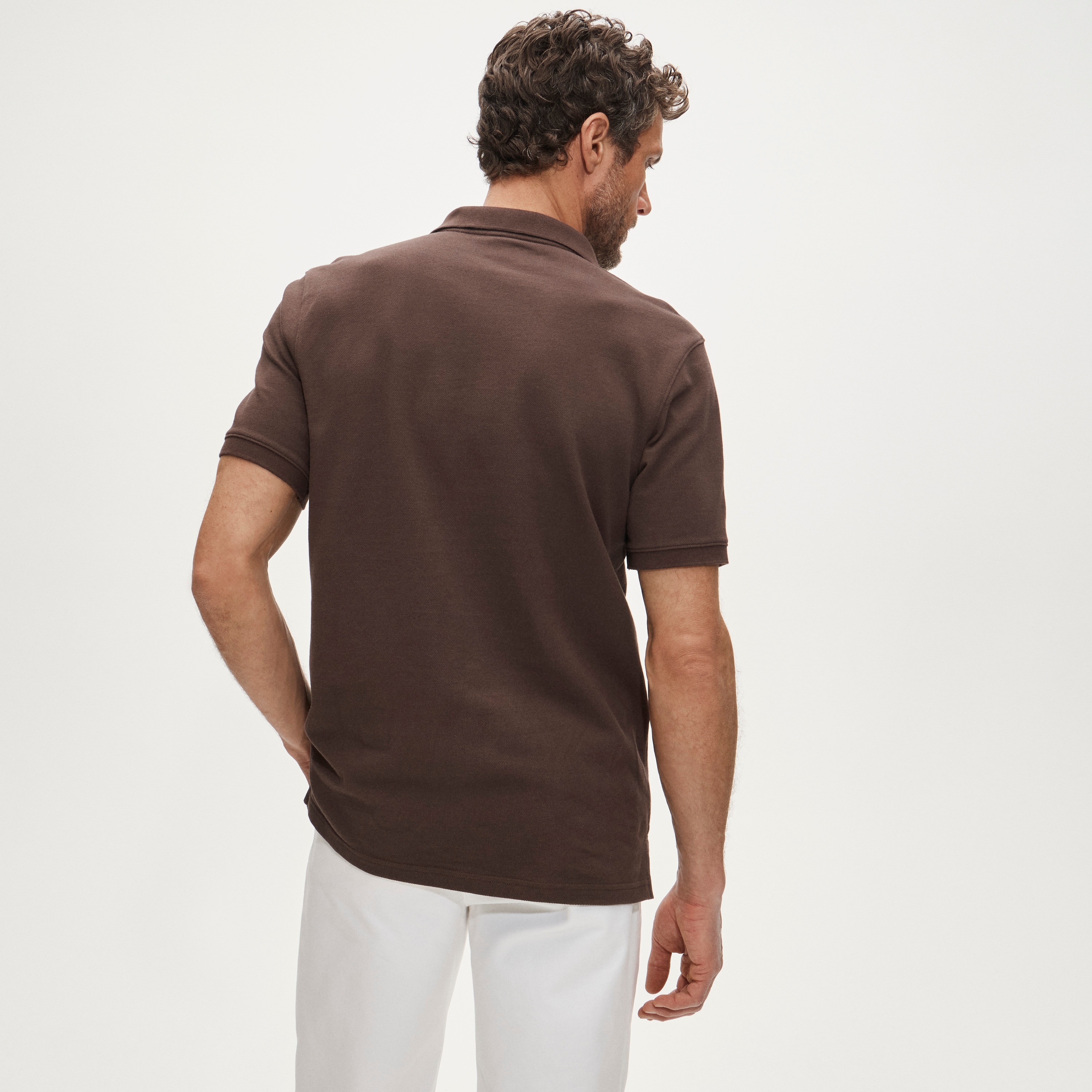 Piqué johnny-collar polo shirt