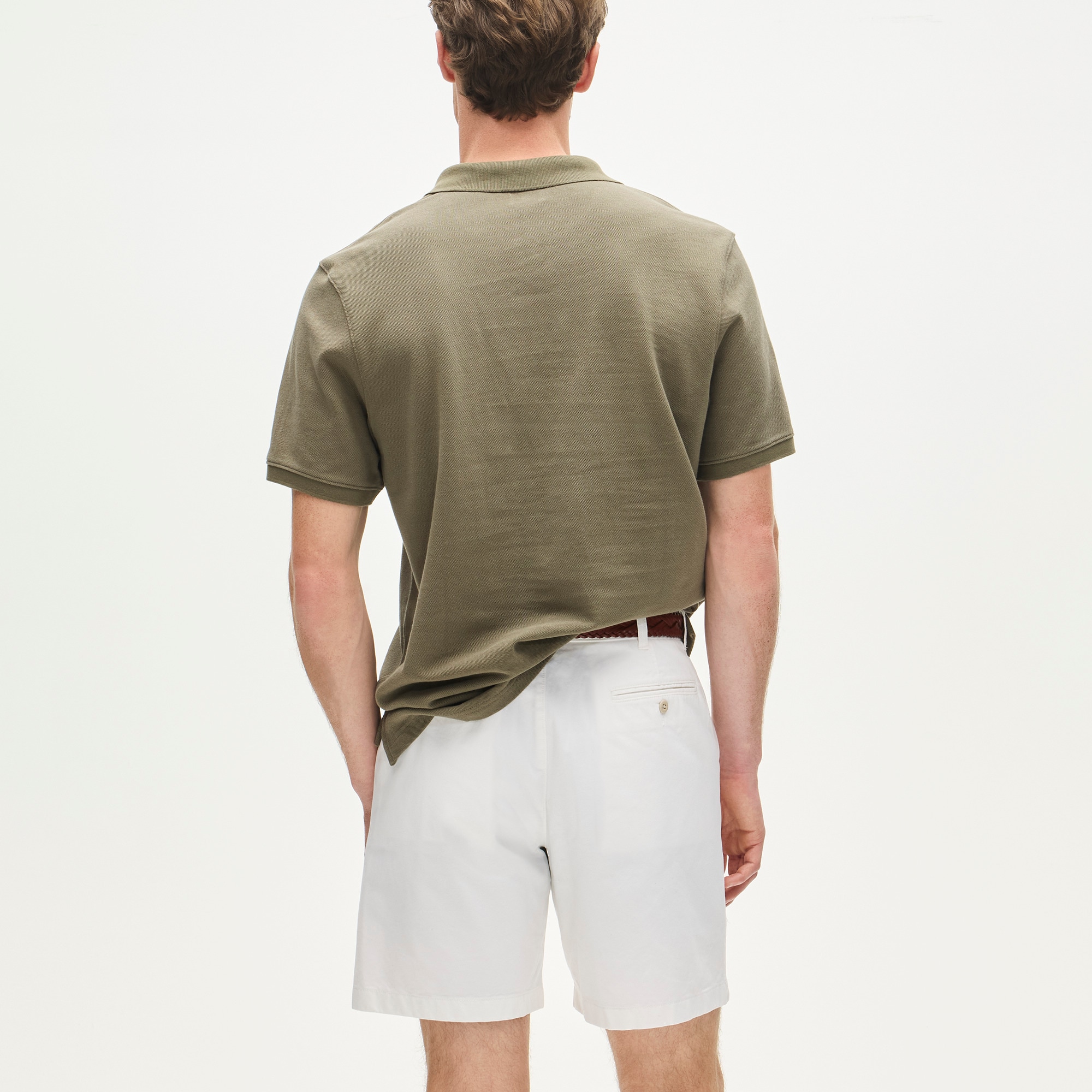 Piqué johnny-collar polo shirt