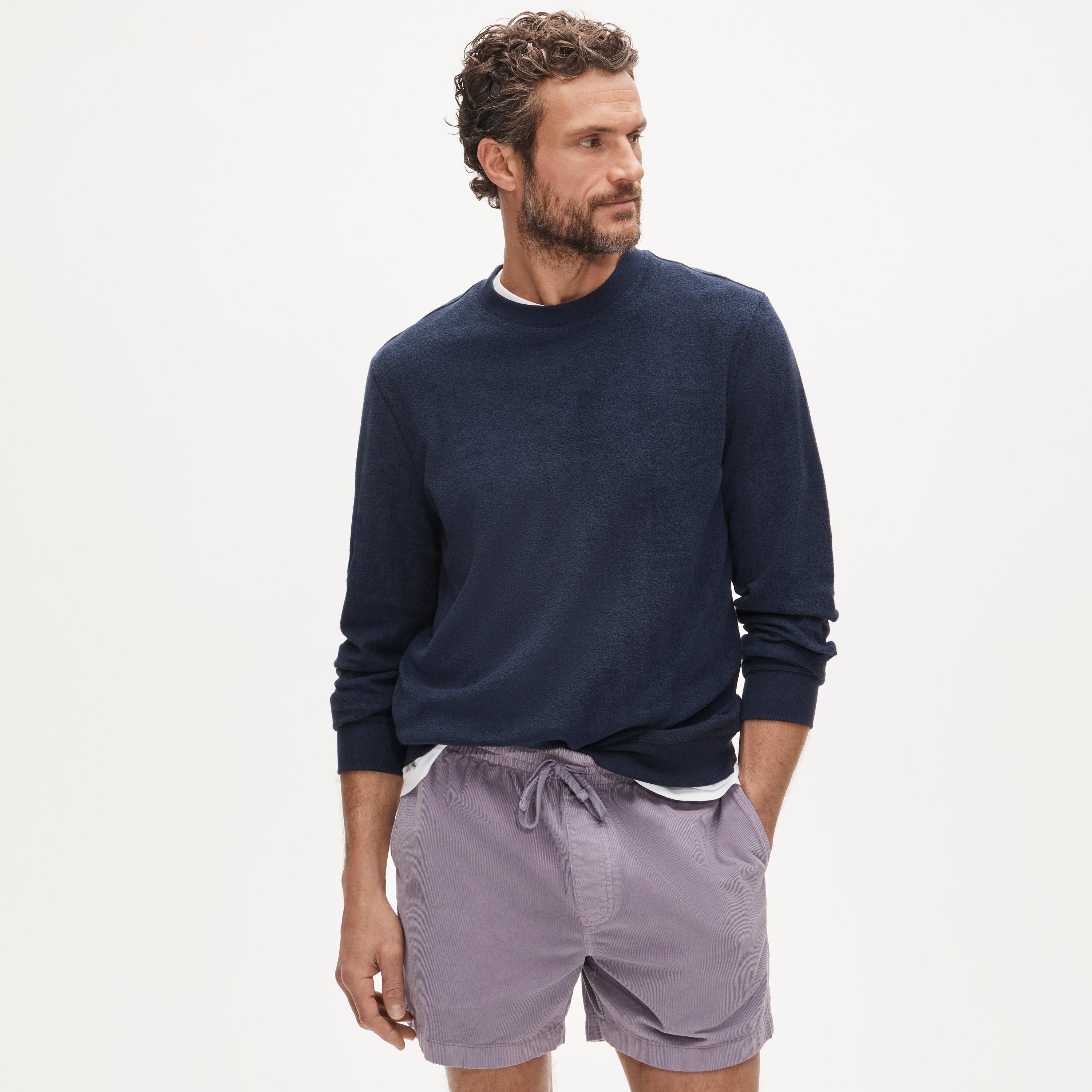 Terry cloth crewneck