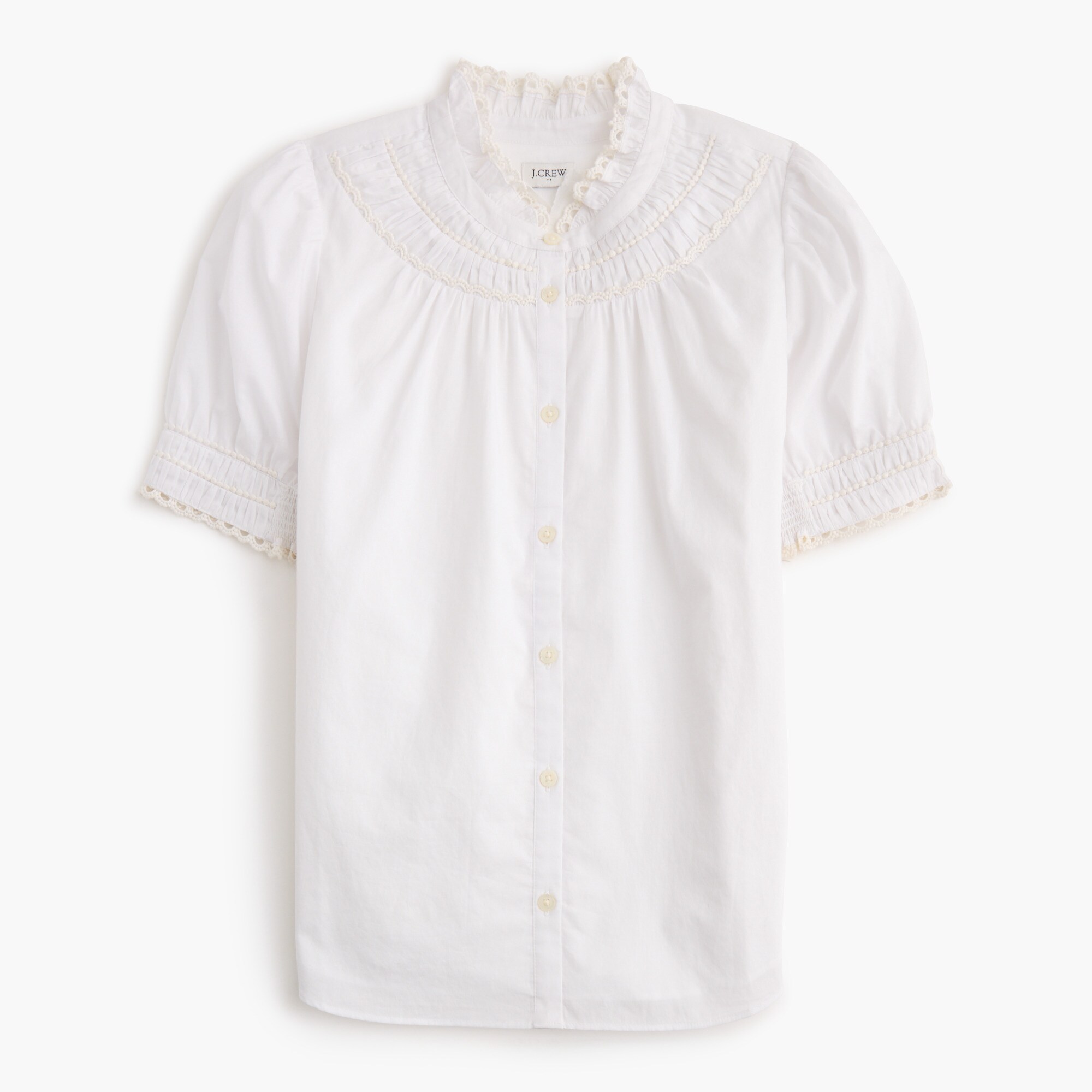 Short-sleeve smocked top