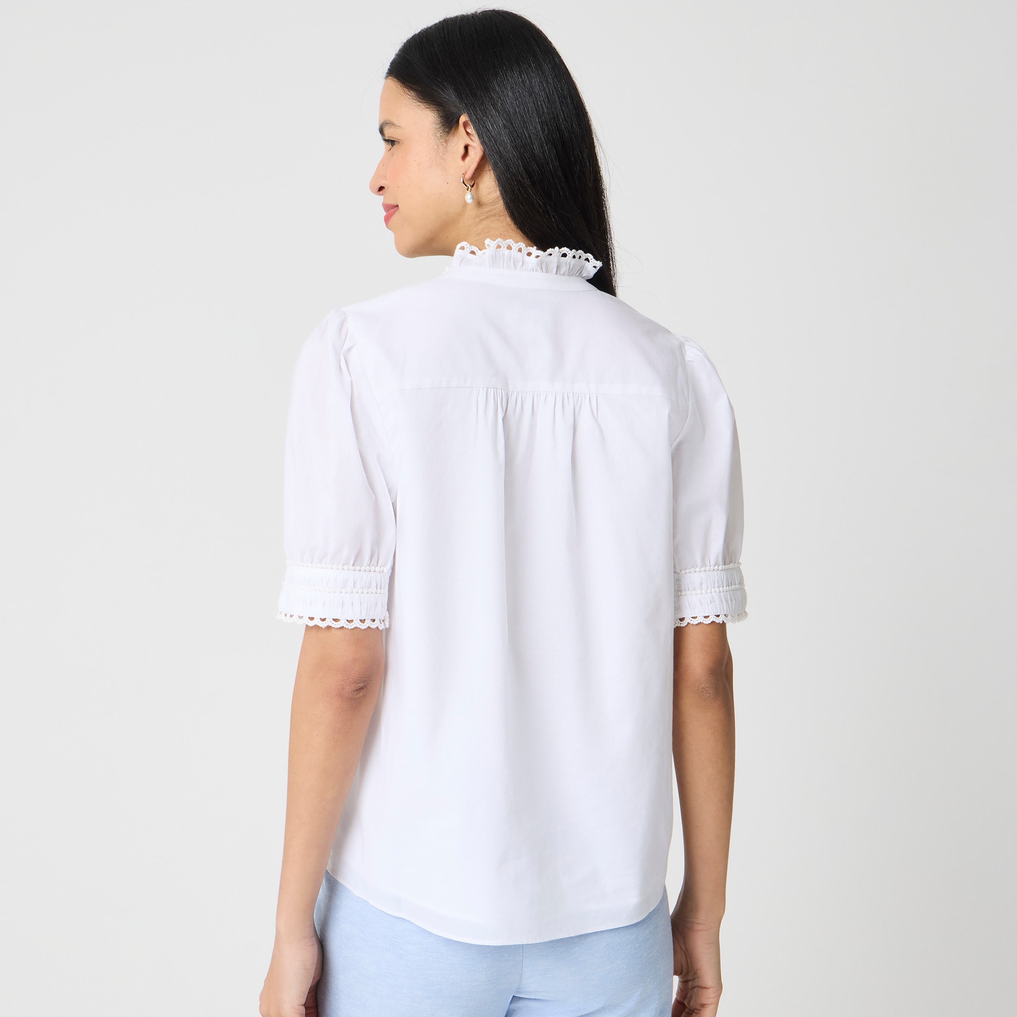 Short-sleeve smocked top - image 3