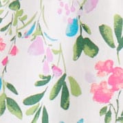 Short-sleeve floral smocked top WHITE BRIGHT LILAC