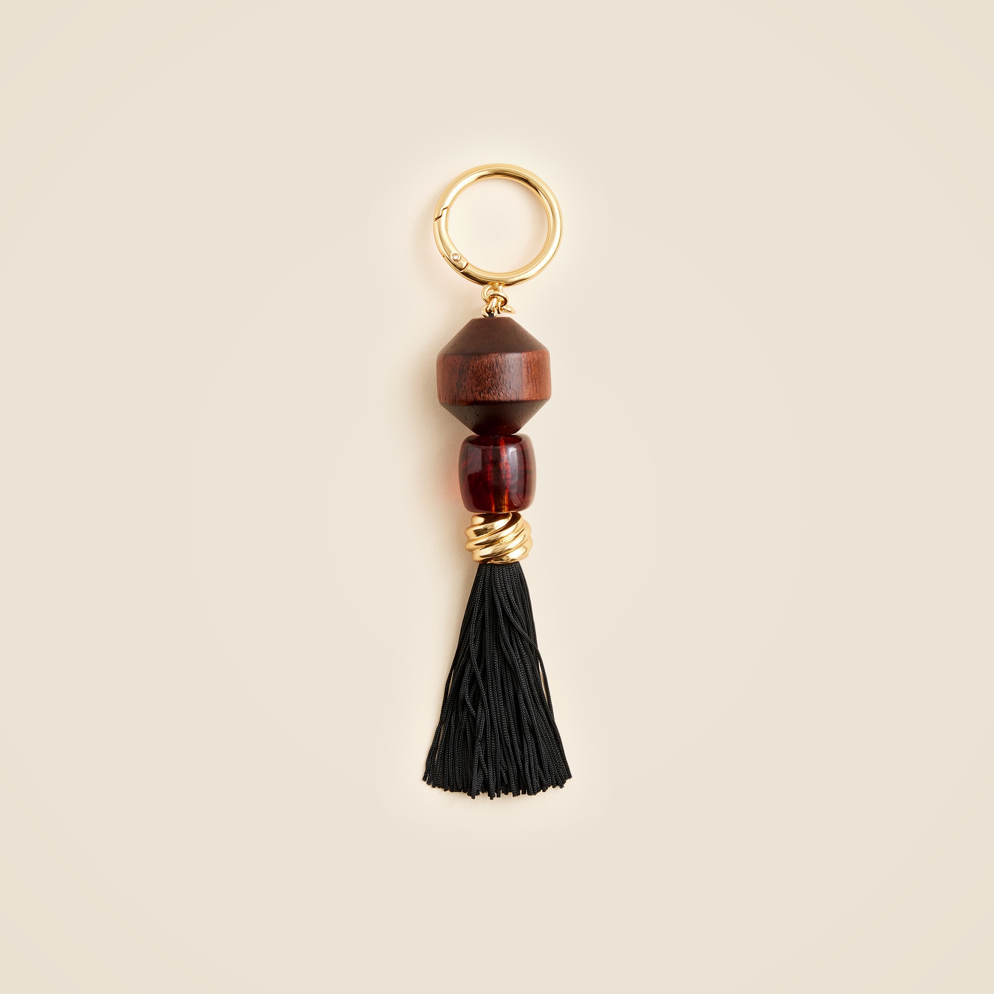 Carved wood bag charm