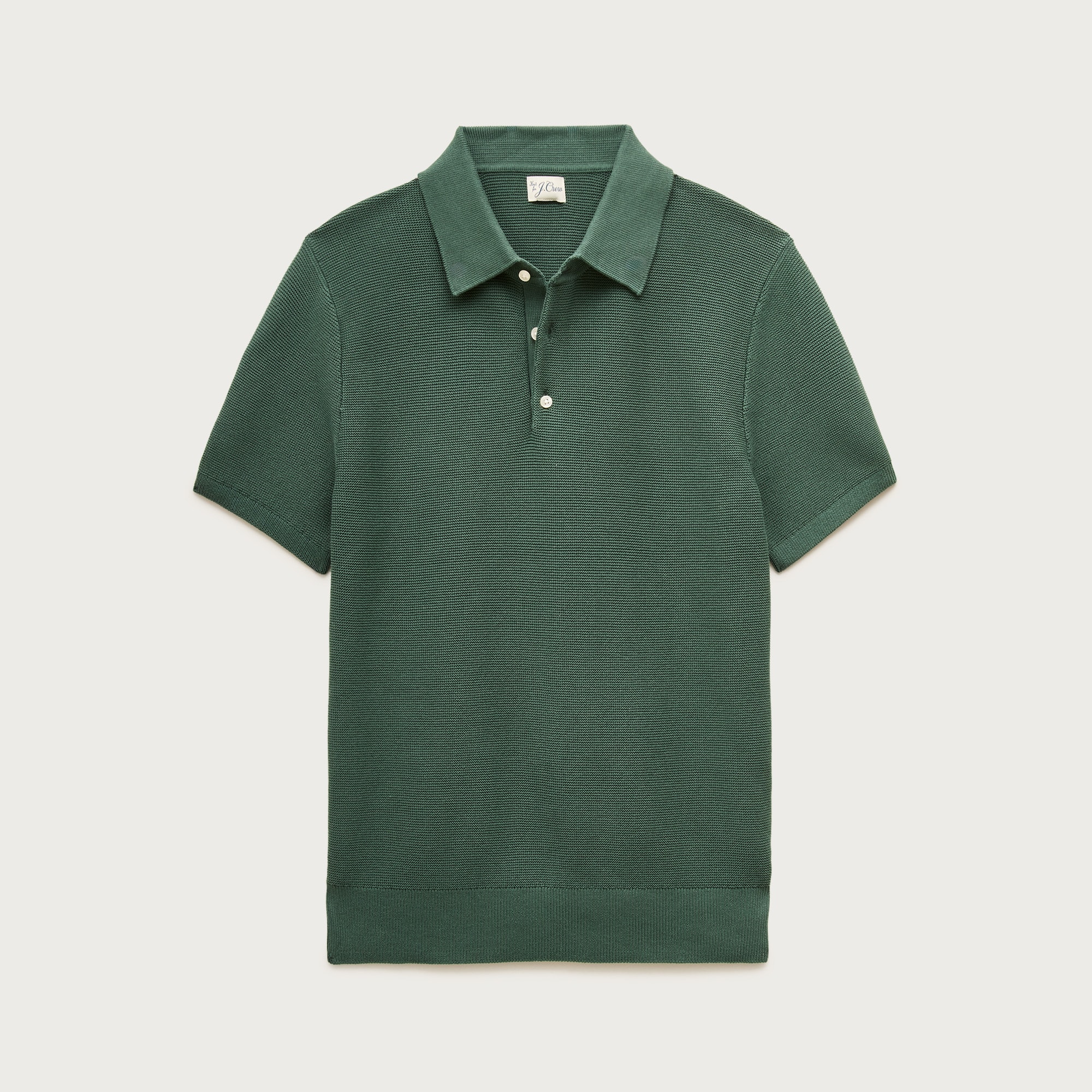 Short-sleeve sweater-polo in Pima cotton
