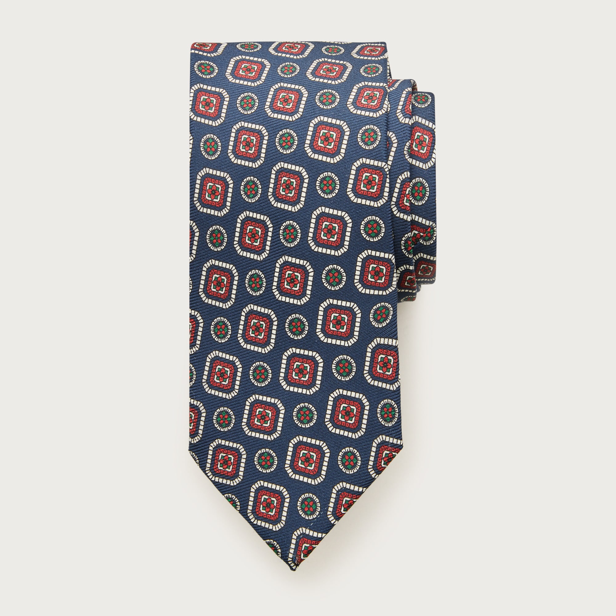 English silk twill printed tie