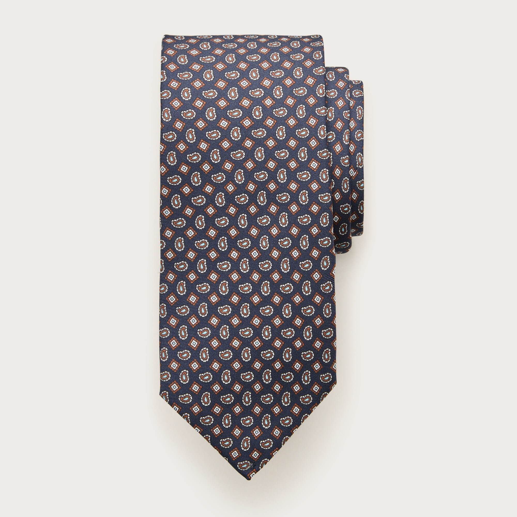  Italian silk square paisley tie