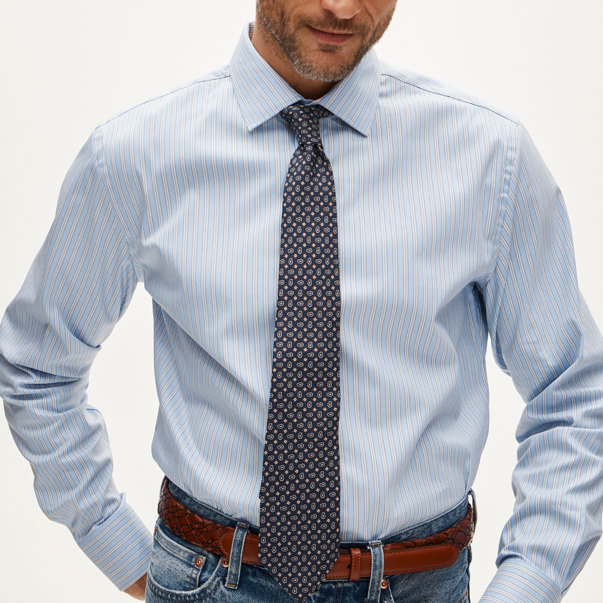 Italian silk square paisley tie