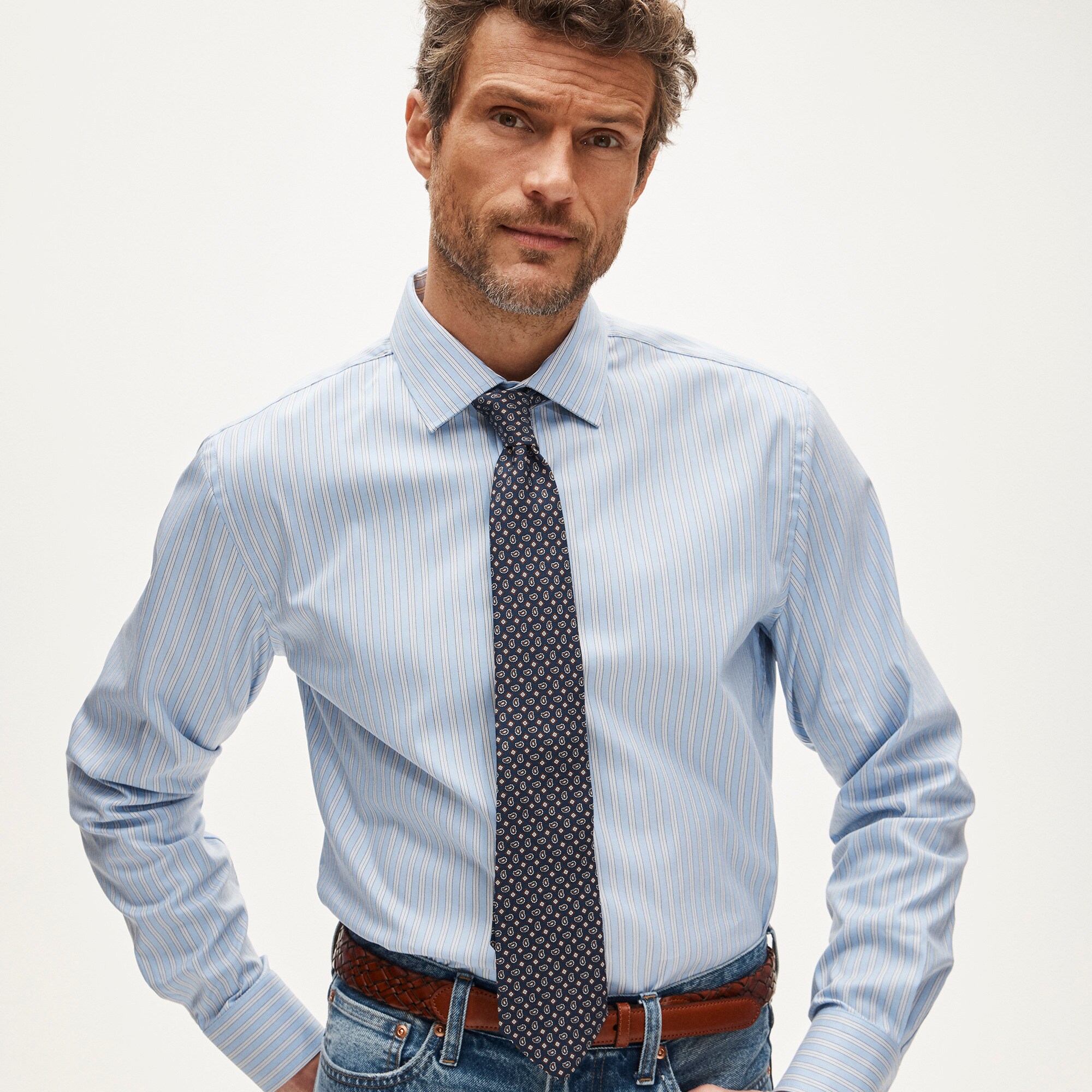 Italian silk square paisley tie