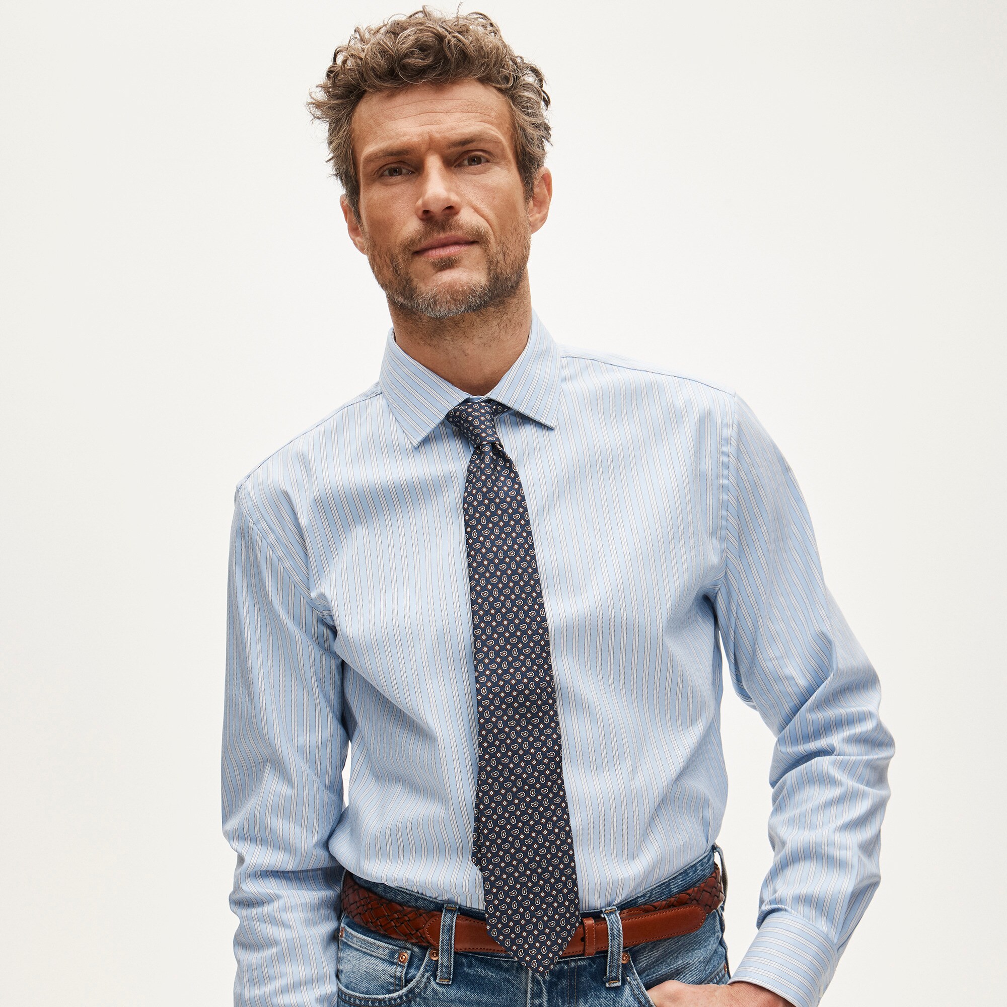 Italian silk square paisley tie