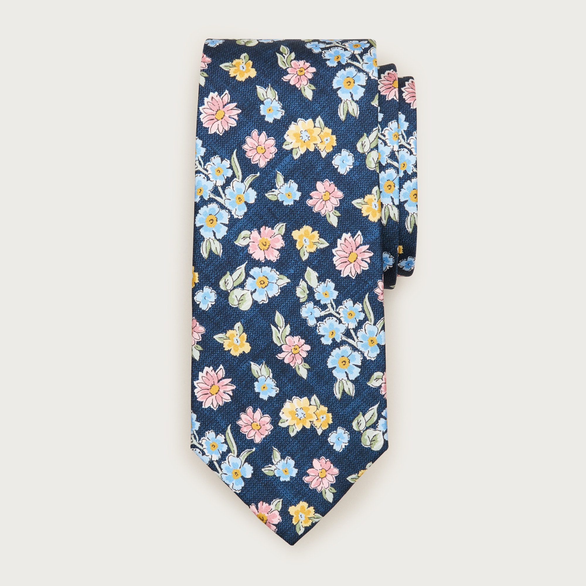 Italian silk floral-print tie
