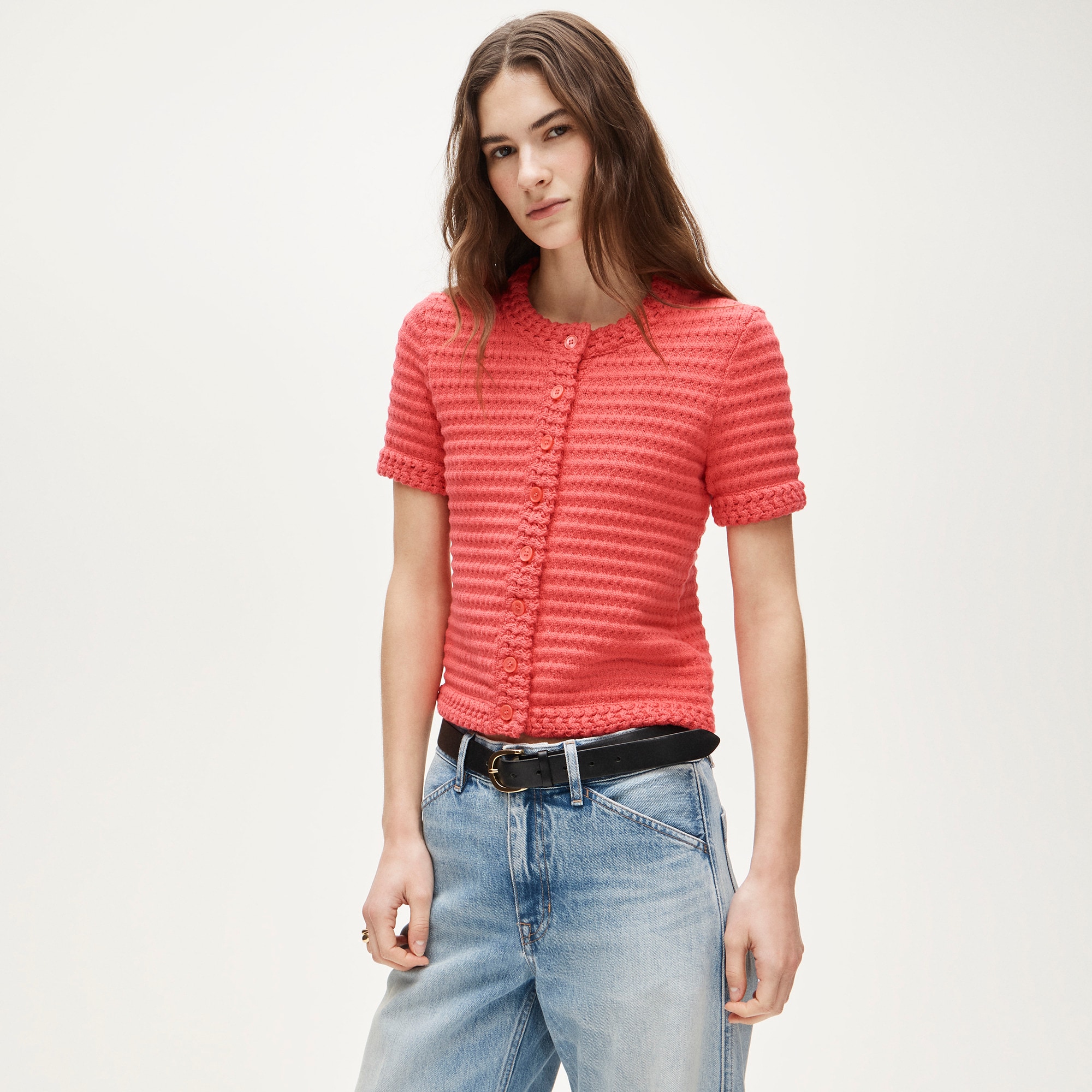 Crochet short-sleeve cardigan - image 2