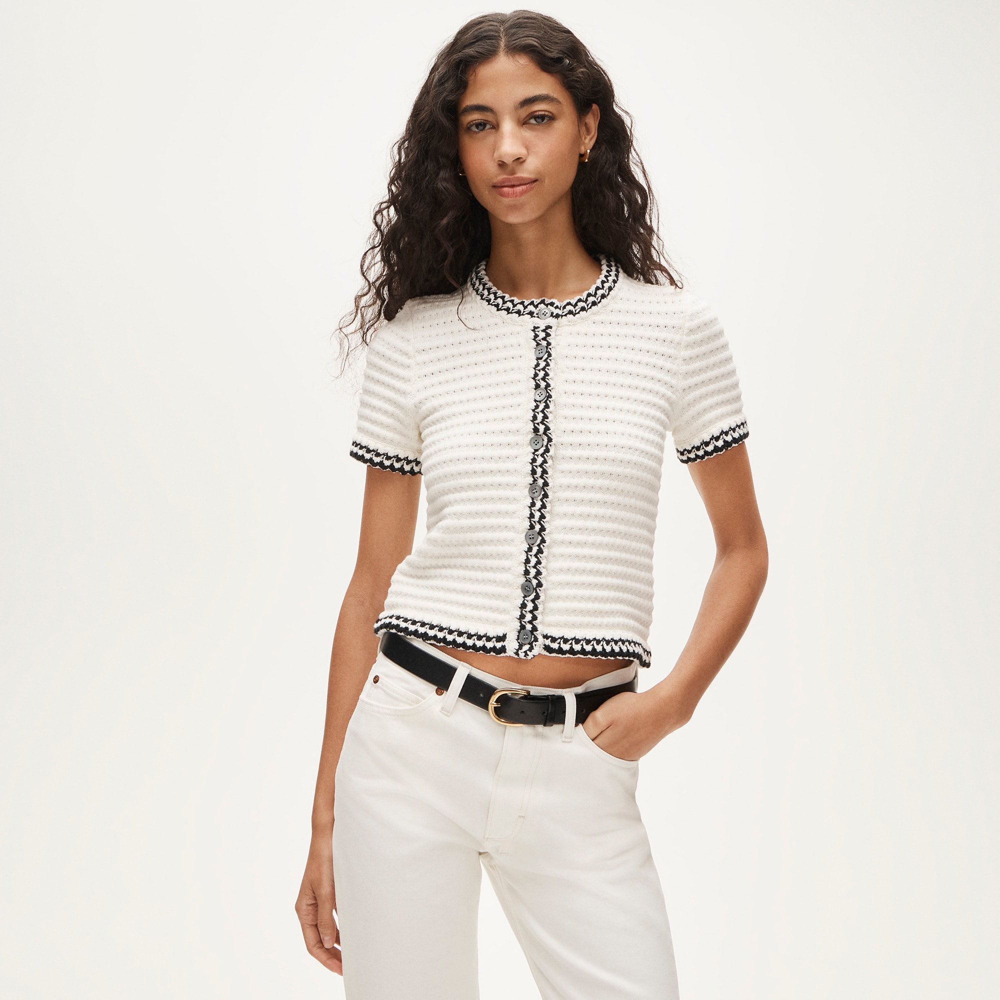 Crochet short-sleeve cardigan - image 2
