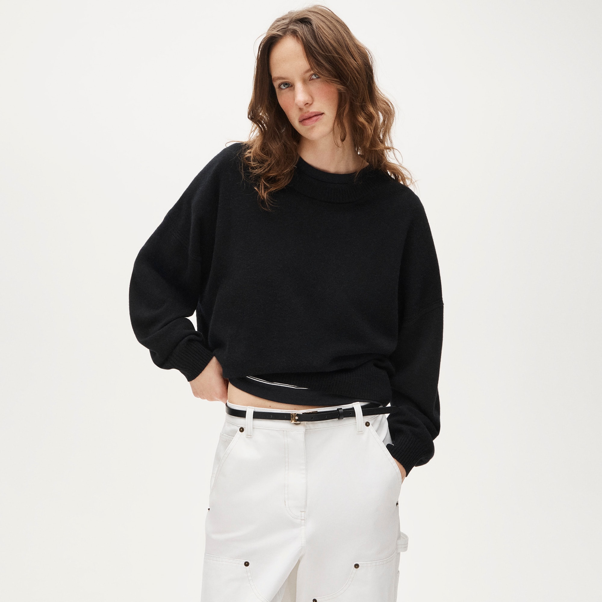womens Cashmere blouson-sleeve sweater