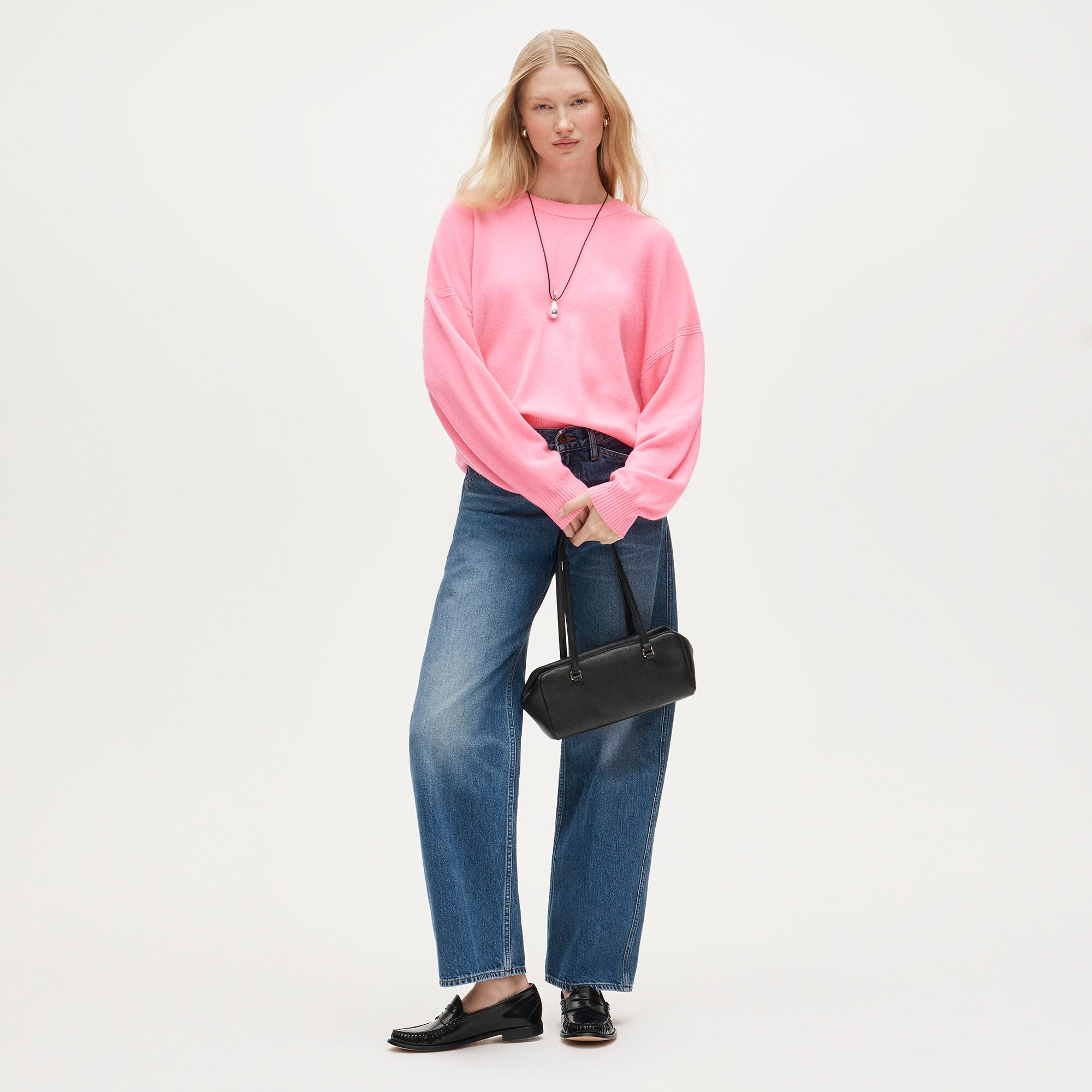 Cashmere blouson-sleeve sweater