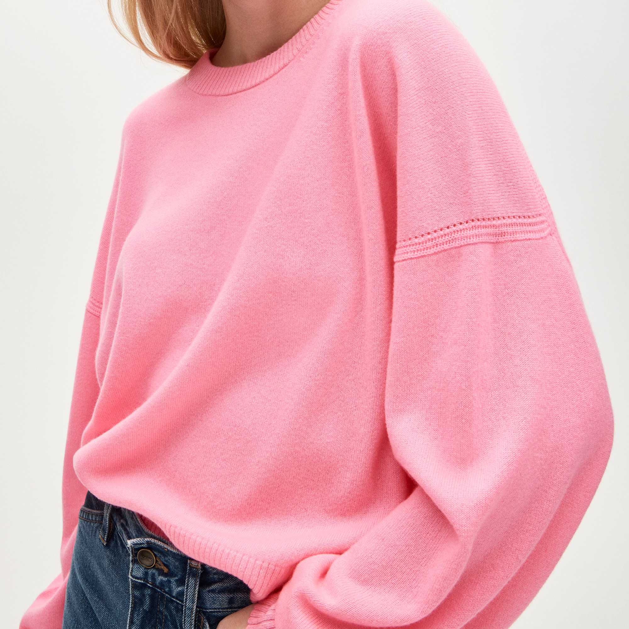 Cashmere blouson-sleeve sweater