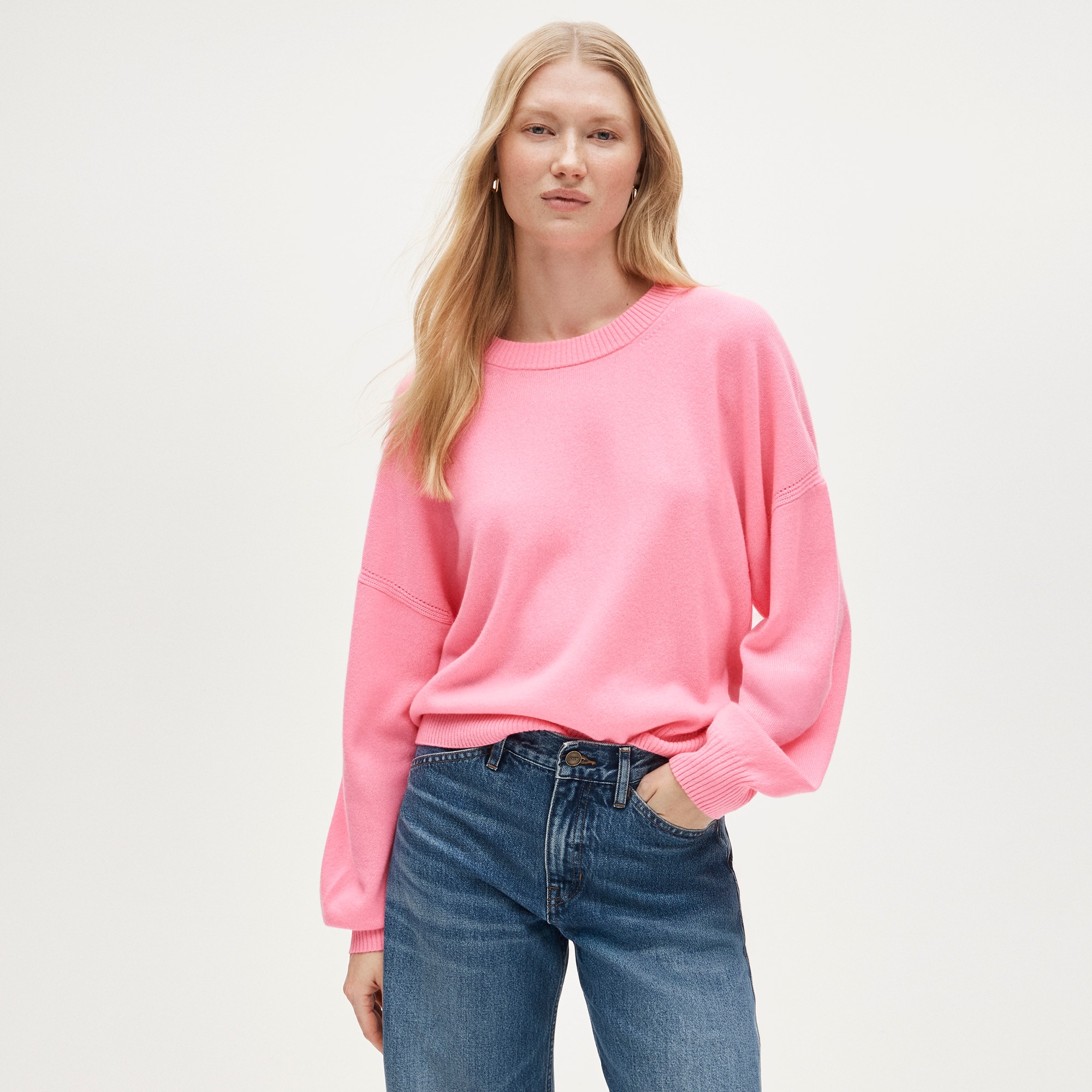 womens Cashmere blouson-sleeve sweater