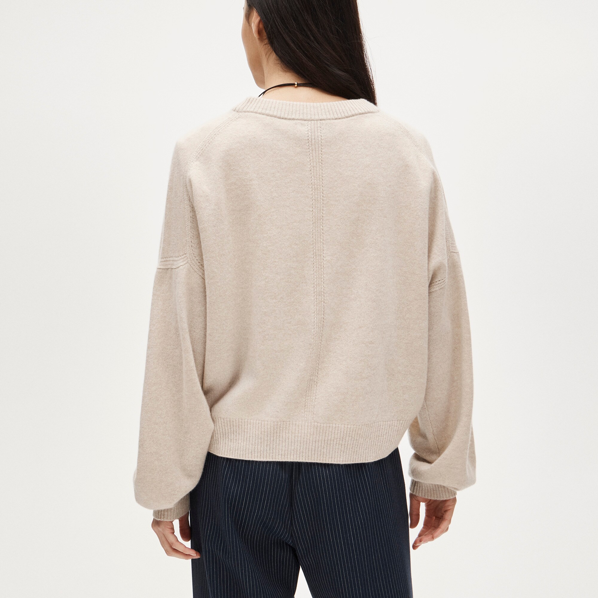 Cashmere blouson-sleeve sweater