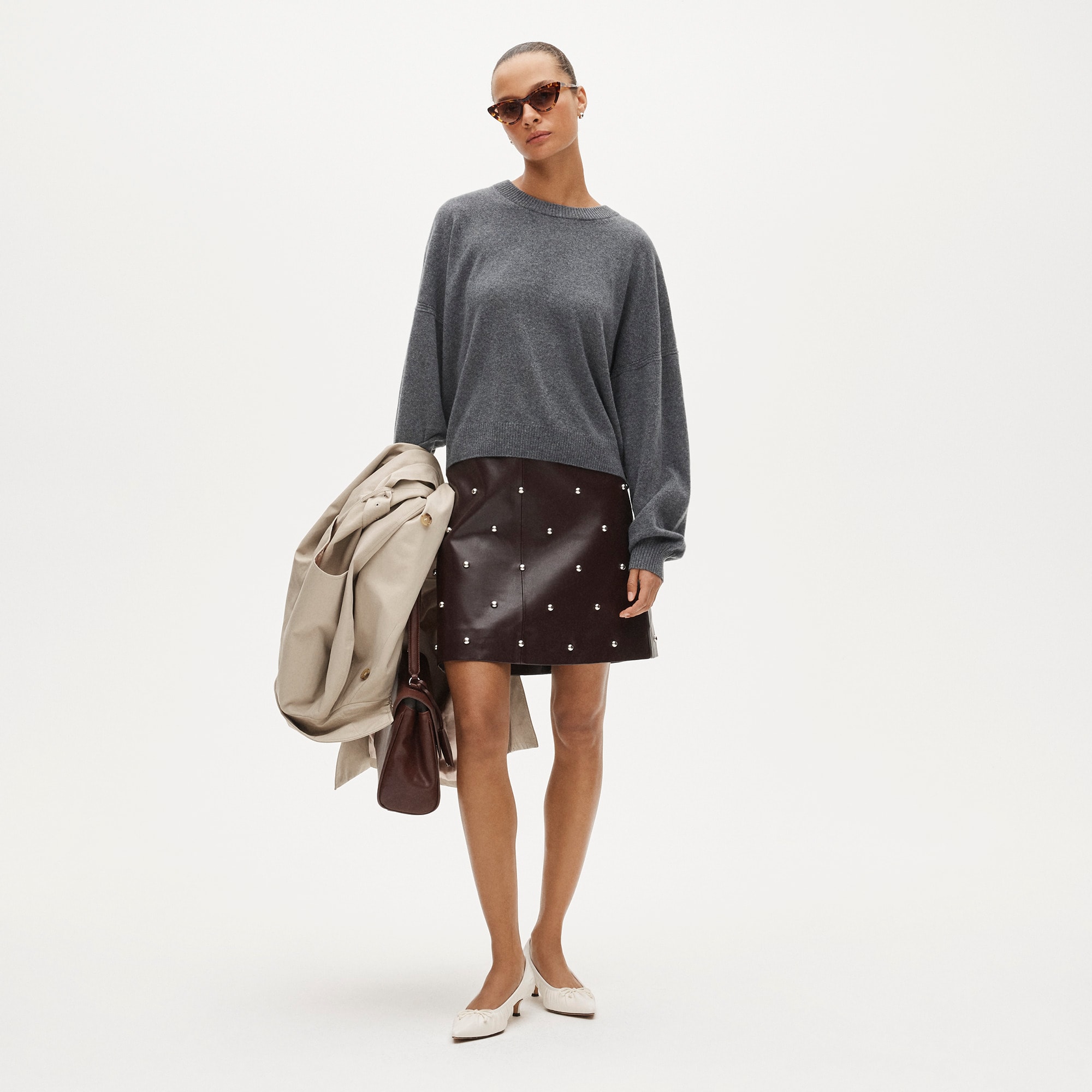 Cashmere blouson-sleeve sweater