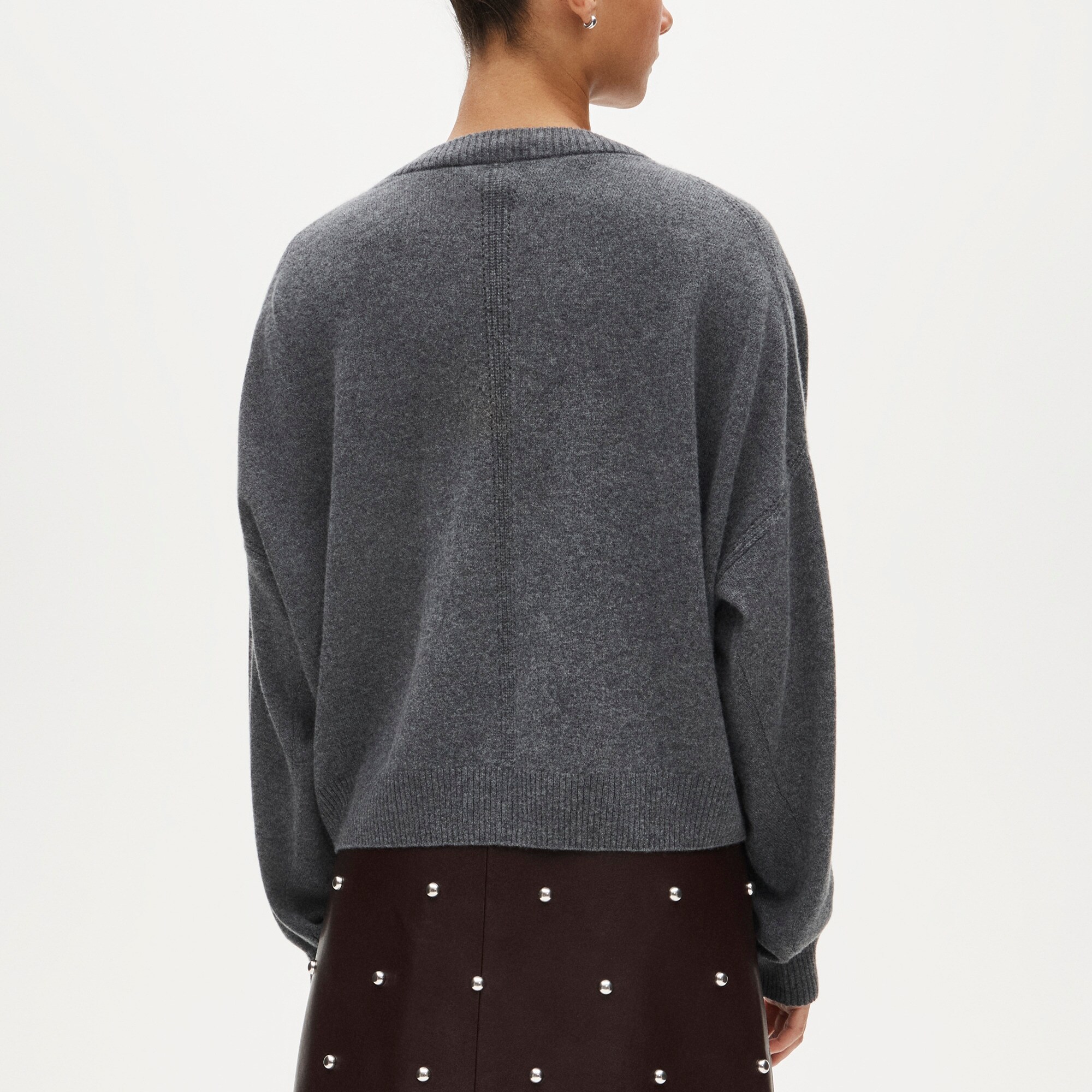 Cashmere blouson-sleeve sweater