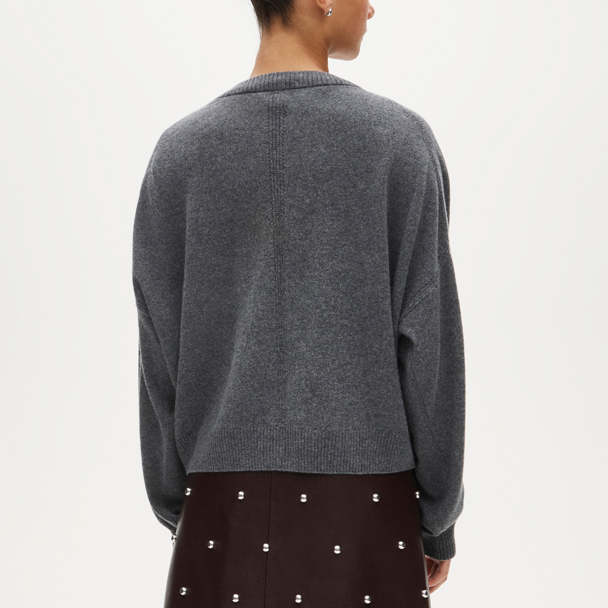 Cashmere blouson-sleeve sweater