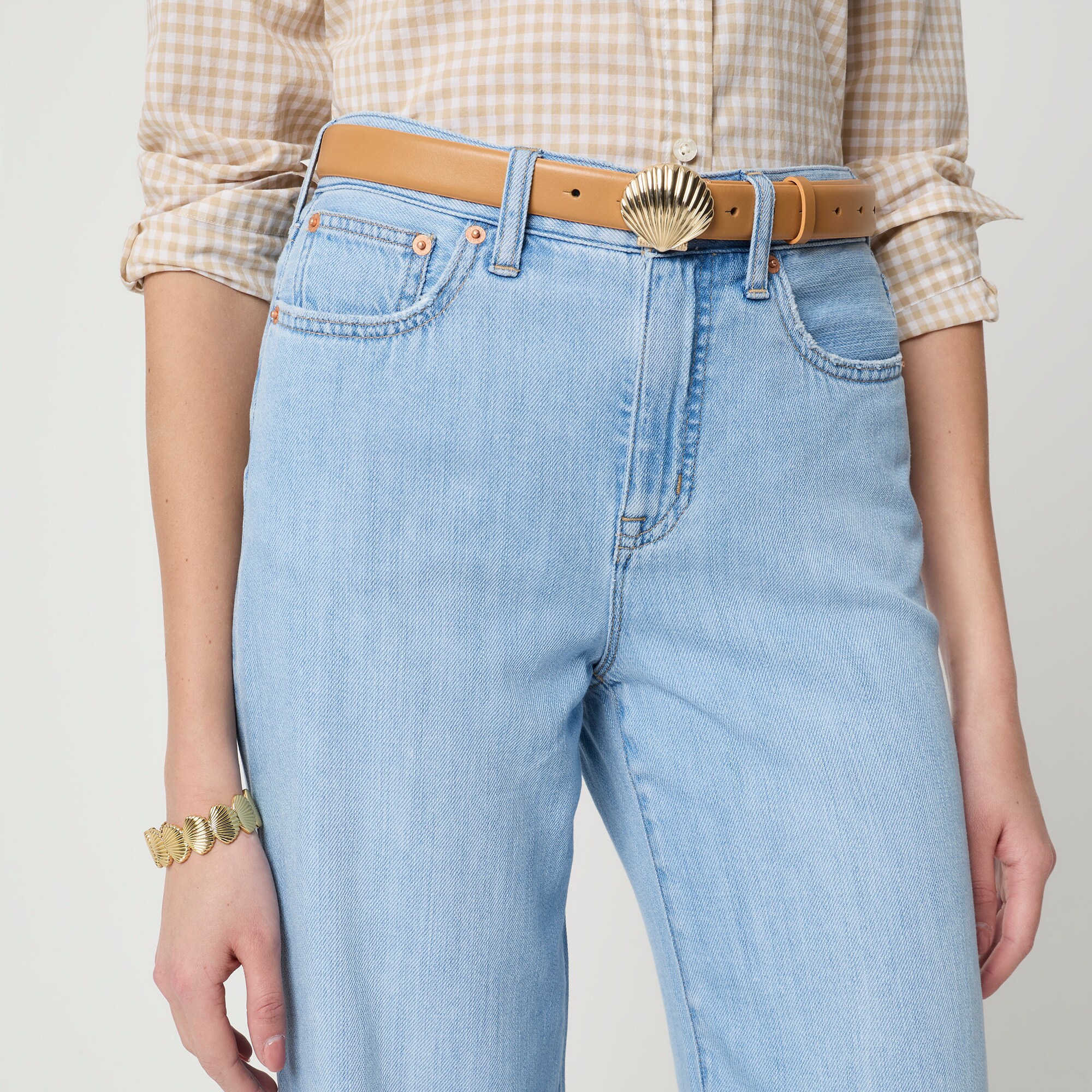 Light-feel wide-leg cropped jean