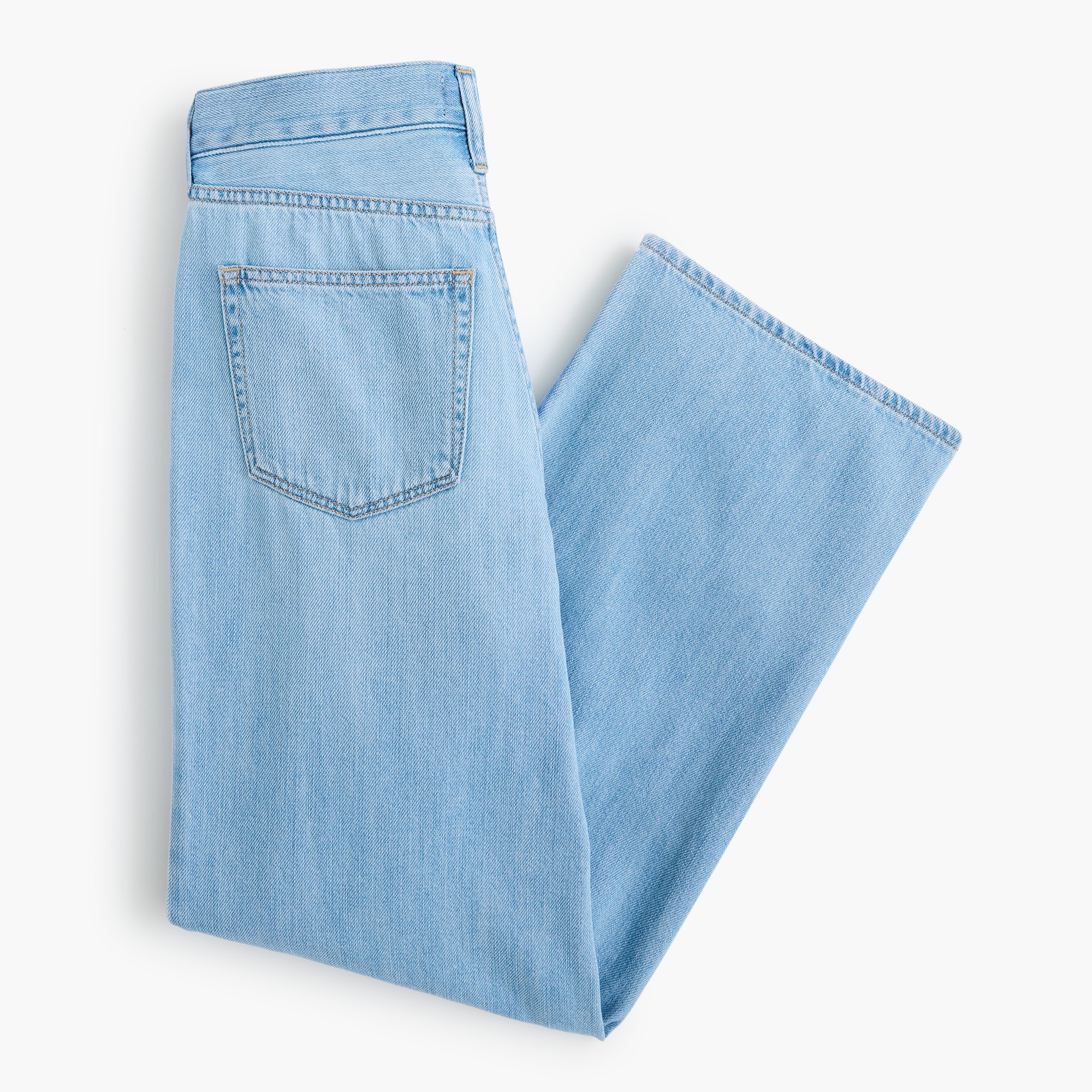 Light-feel wide-leg cropped jean