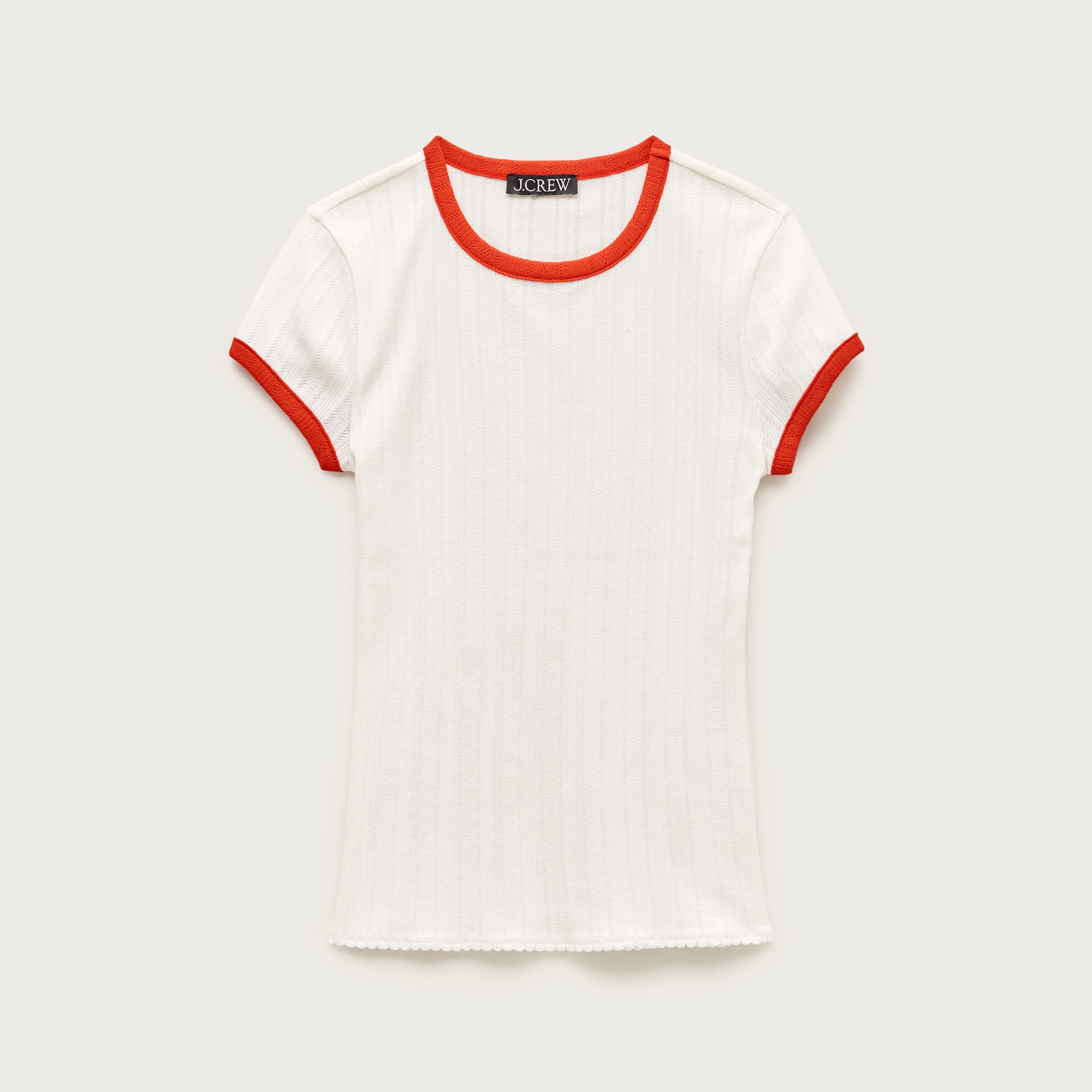 Pointelle ringer T-shirt