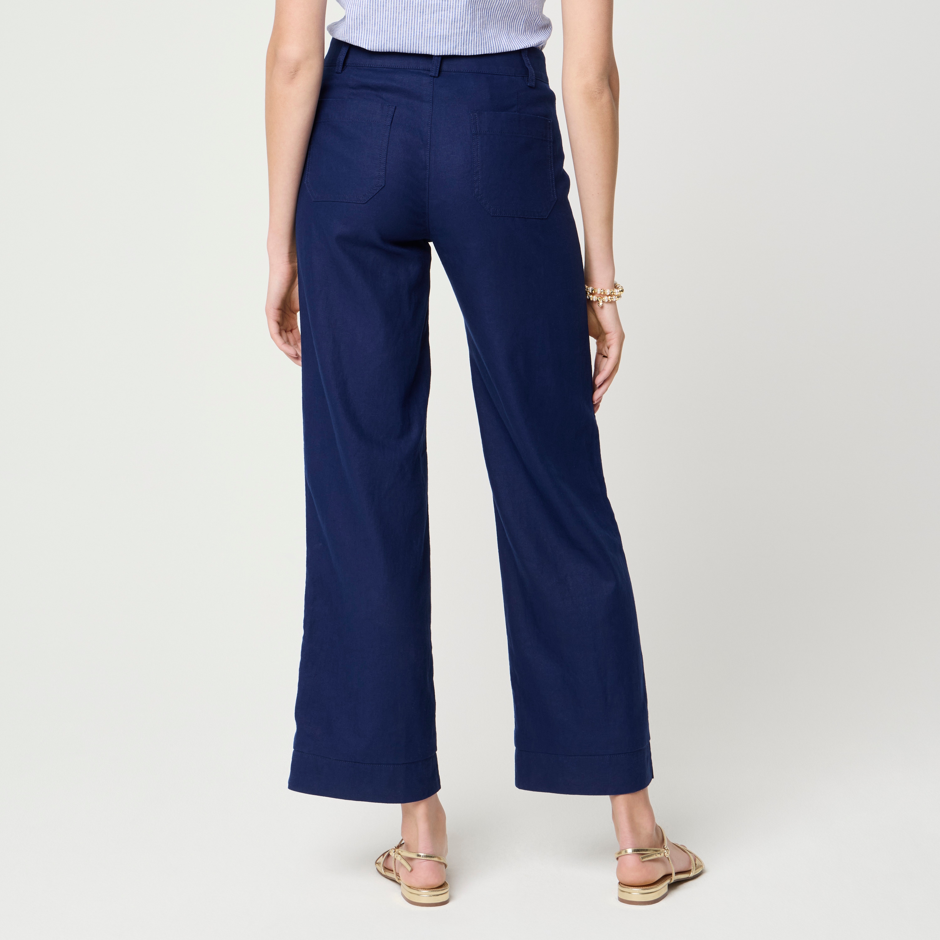 Linen-blend Lizzie wide-leg pant