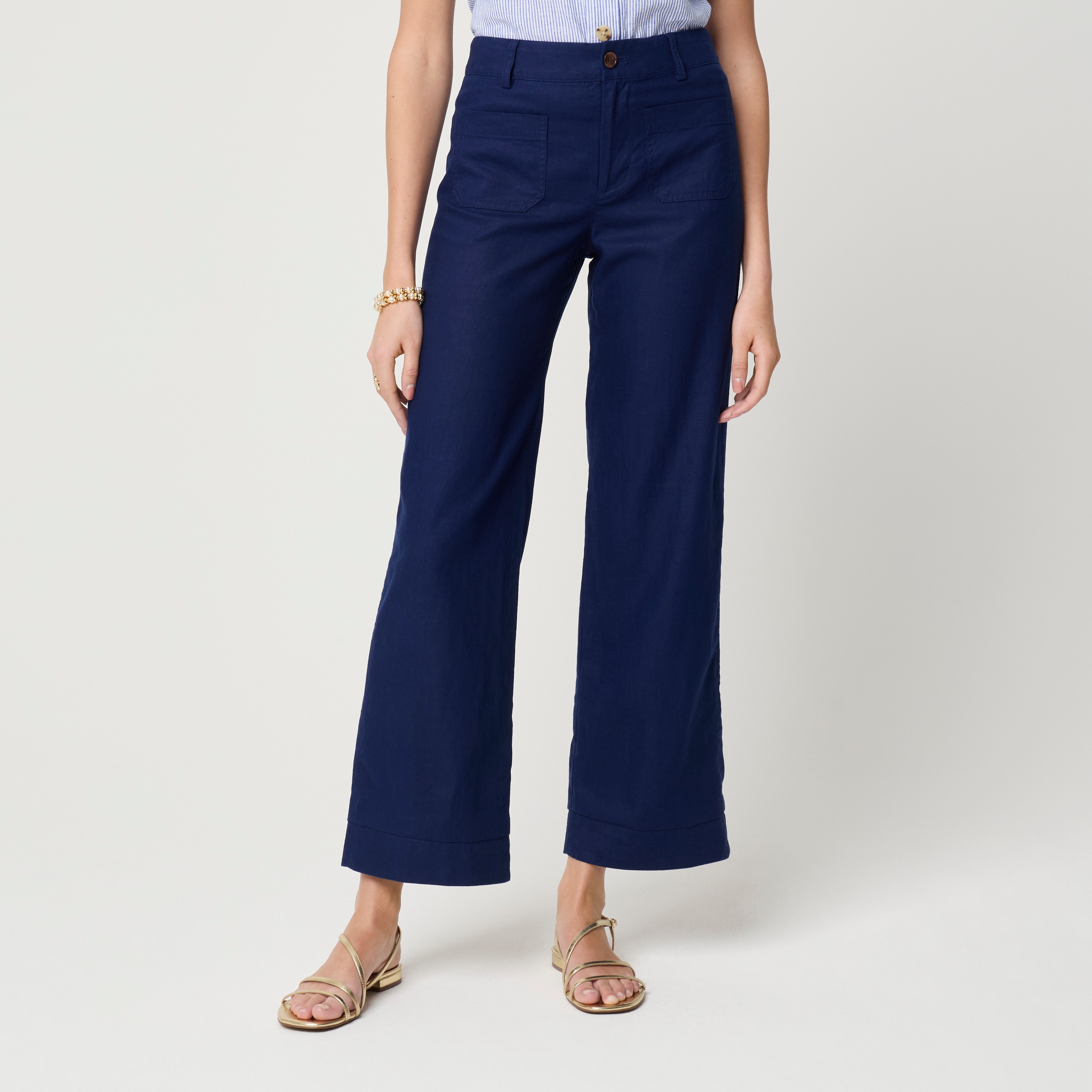 Linen-blend Lizzie wide-leg pant