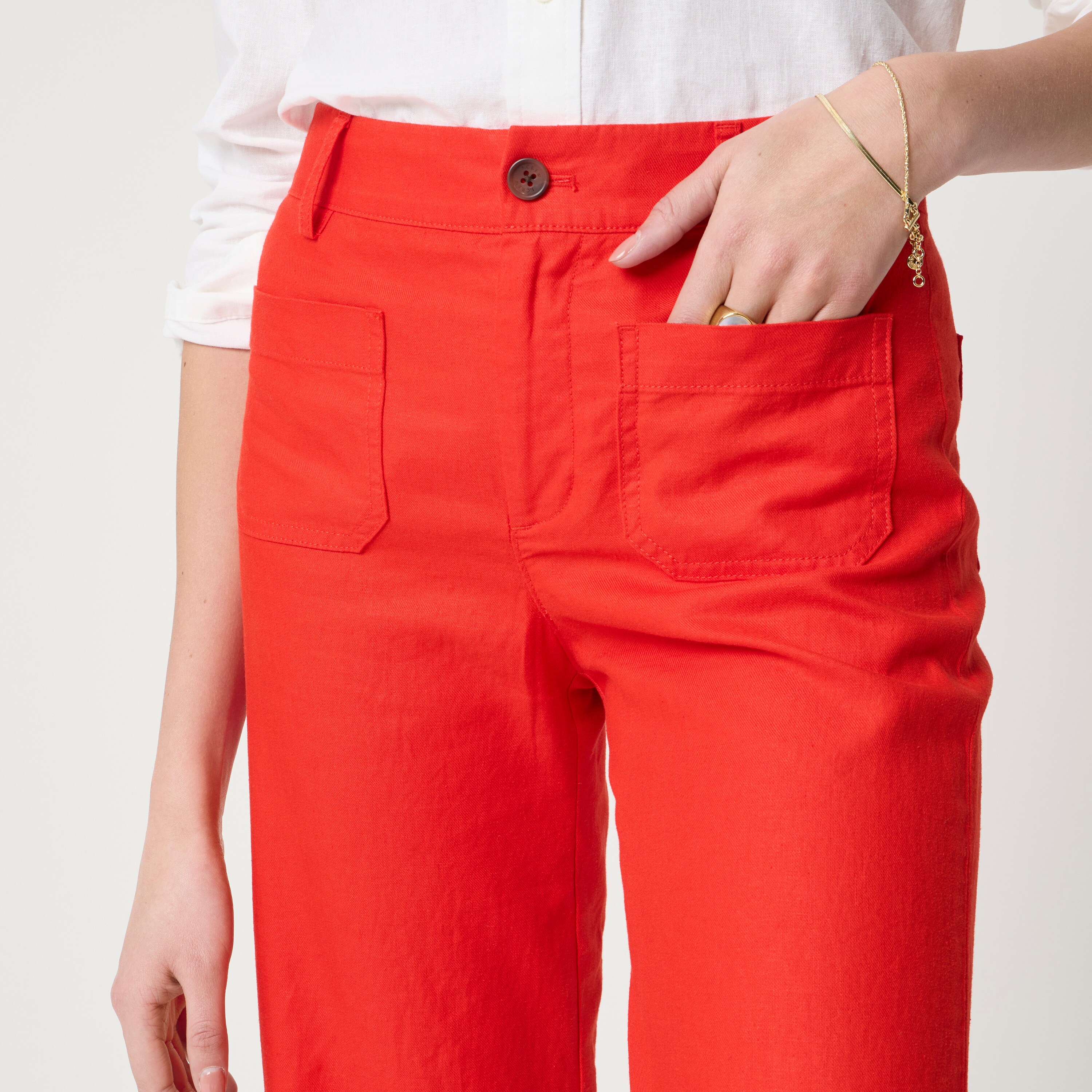 Linen-blend Lizzie wide-leg pant